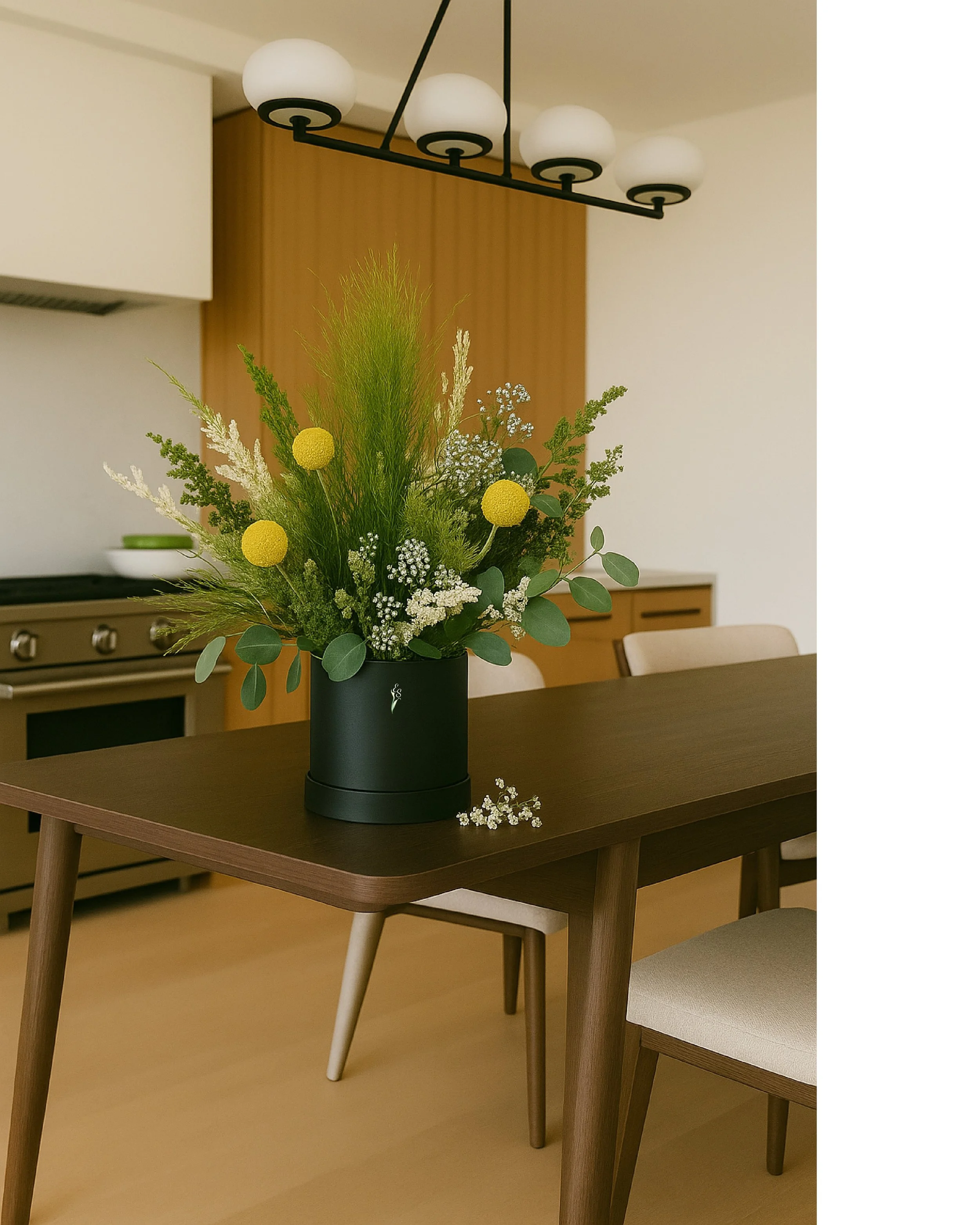 Chartreuse Meadow Bouquet Gift Box - Eternal Stems. Handcrafted dried & preserved arrangement. - Eternal Art & Design