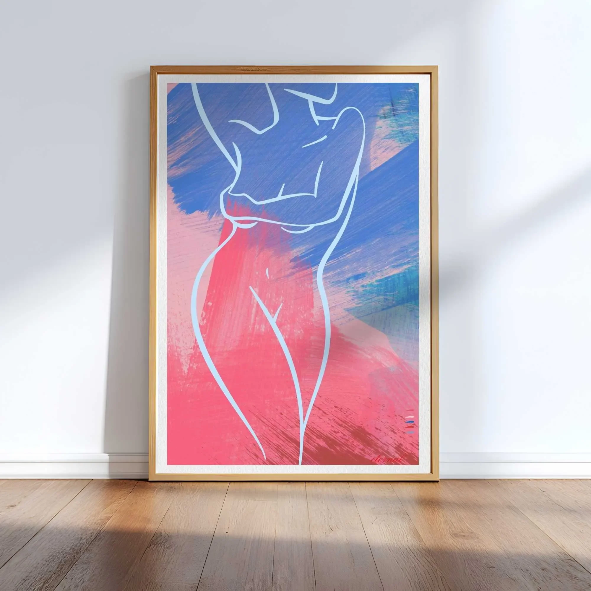 oak framed blue figure outline N10041 cnr_converted.webp