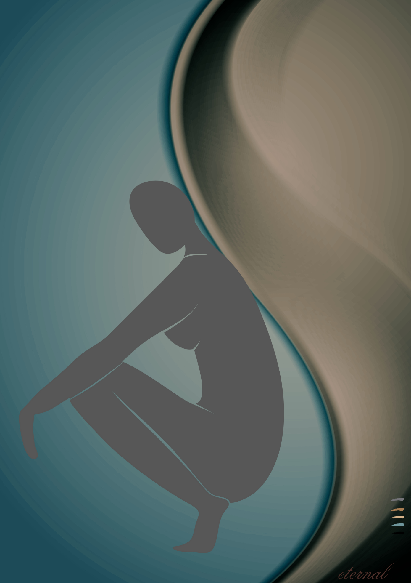 Nude Female with Curve Art Print, Sydney Artist - Eternal Art Prints