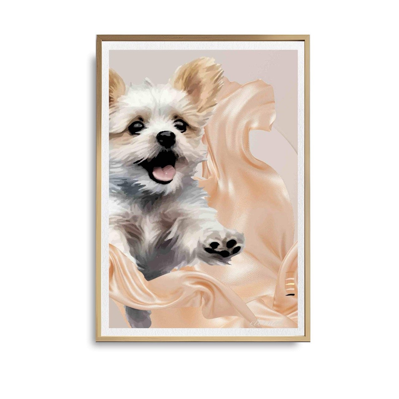 Yorkshire Terrier Puppy Love Wall Art Print - Sydney Artist, Eternal Art Prints - Eternal Art & Design