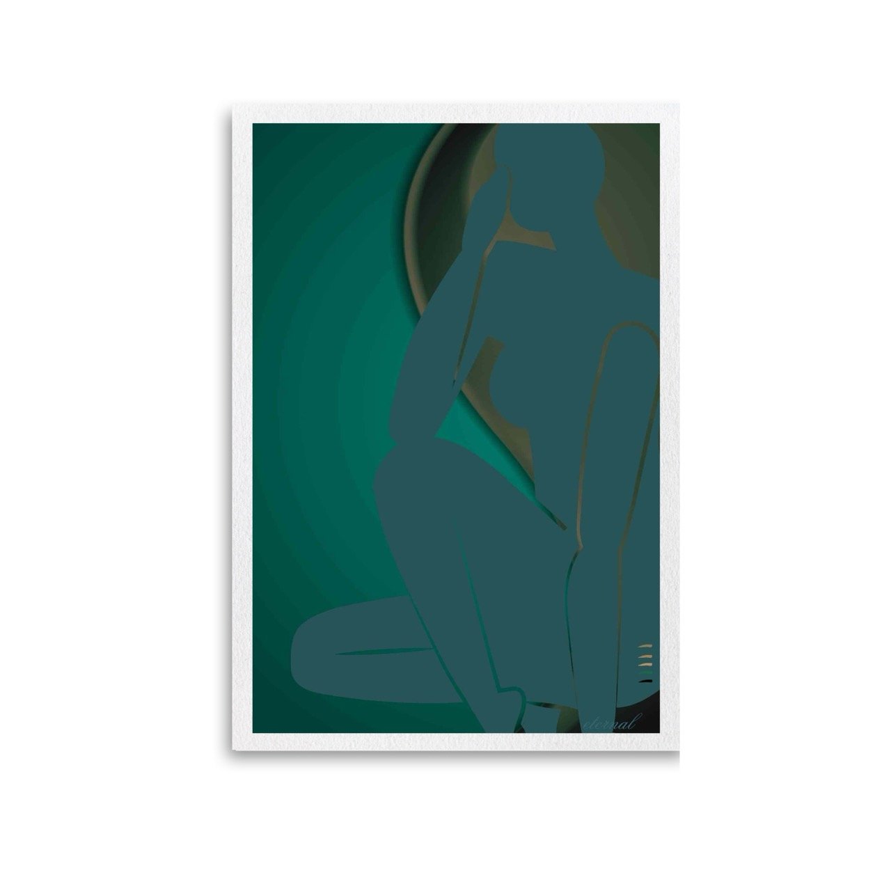 Female Figurative Nude in Green Wall Art Print, Sydney Artist - Eternal Art Prints - Eternal Art & Design