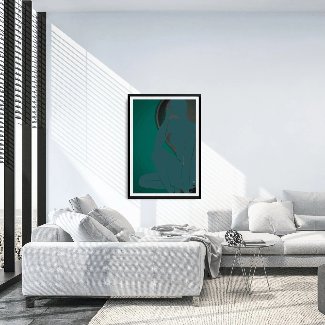 Female Figurative Nude in Green Wall Art Print, Sydney Artist - Eternal Art Prints - Eternal Art & Design