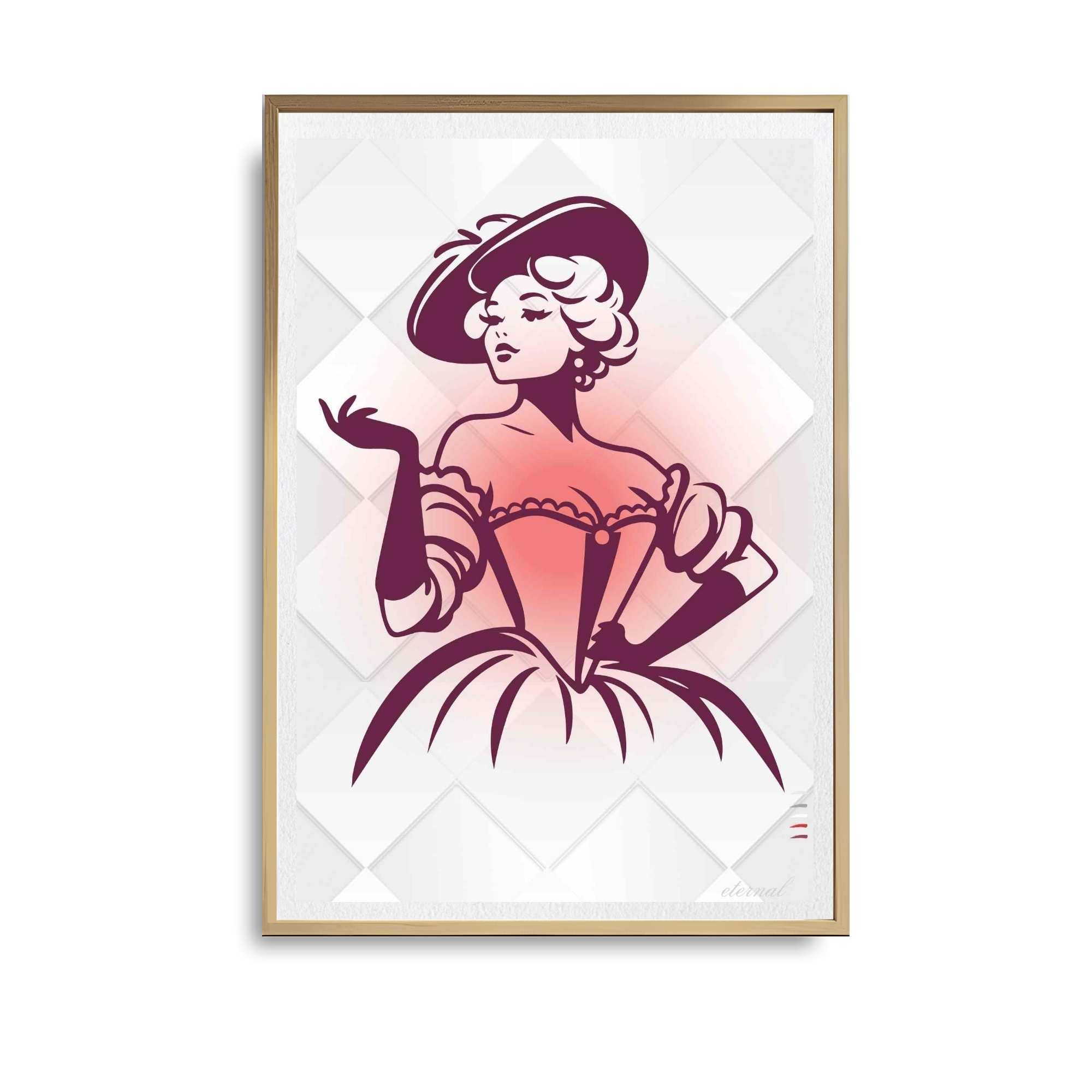 Retro Belle Icon in Bustier Print - Sydney Artist, Eternal Art Prints - Eternal Art & Design