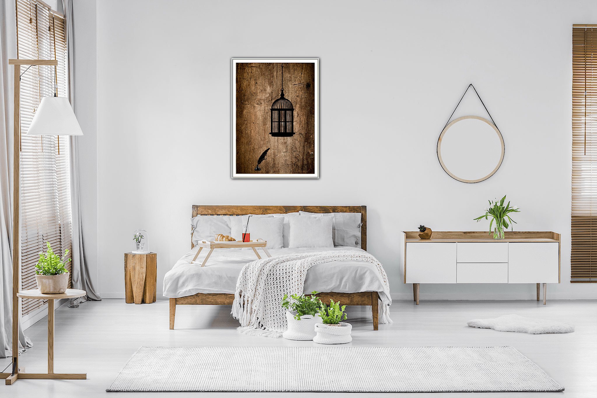 Birdcage Ink and Quill Wall Art Print, Eternal Art & Design - Eternal Art & Design