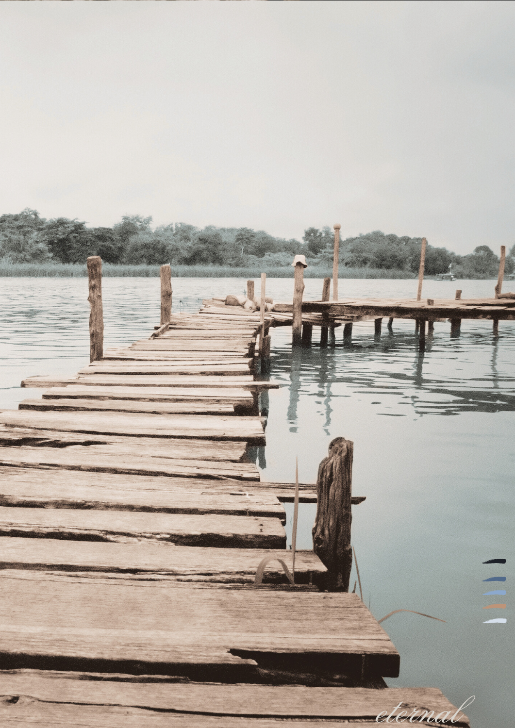 Tranquil Wooden Walkway over Water Wall Art Print, Eternal Art Prints