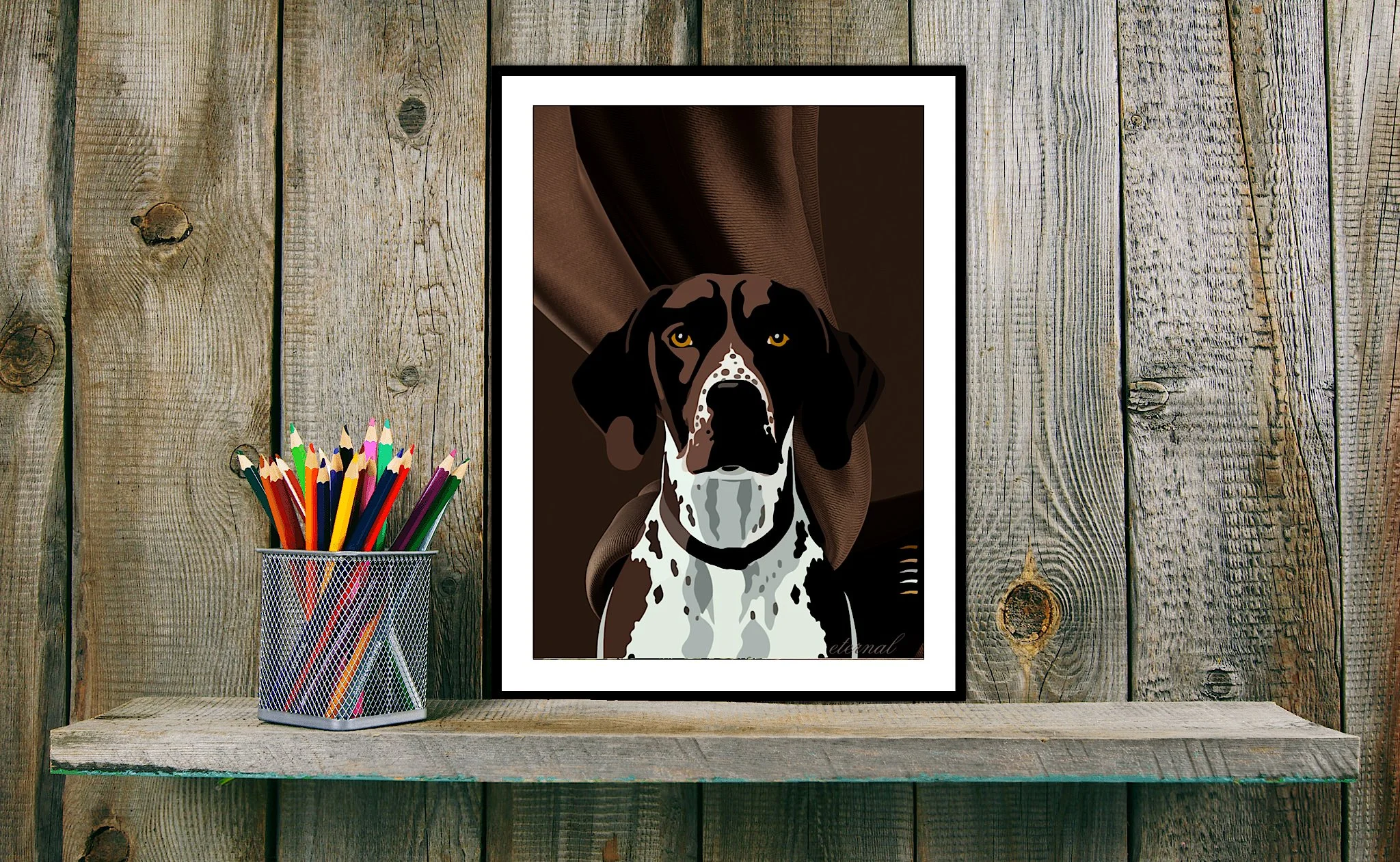 German Shorthair Pointer Dog Wall Art Print - Sydney Artist, Eternal Art & Design - Eternal Art & Design