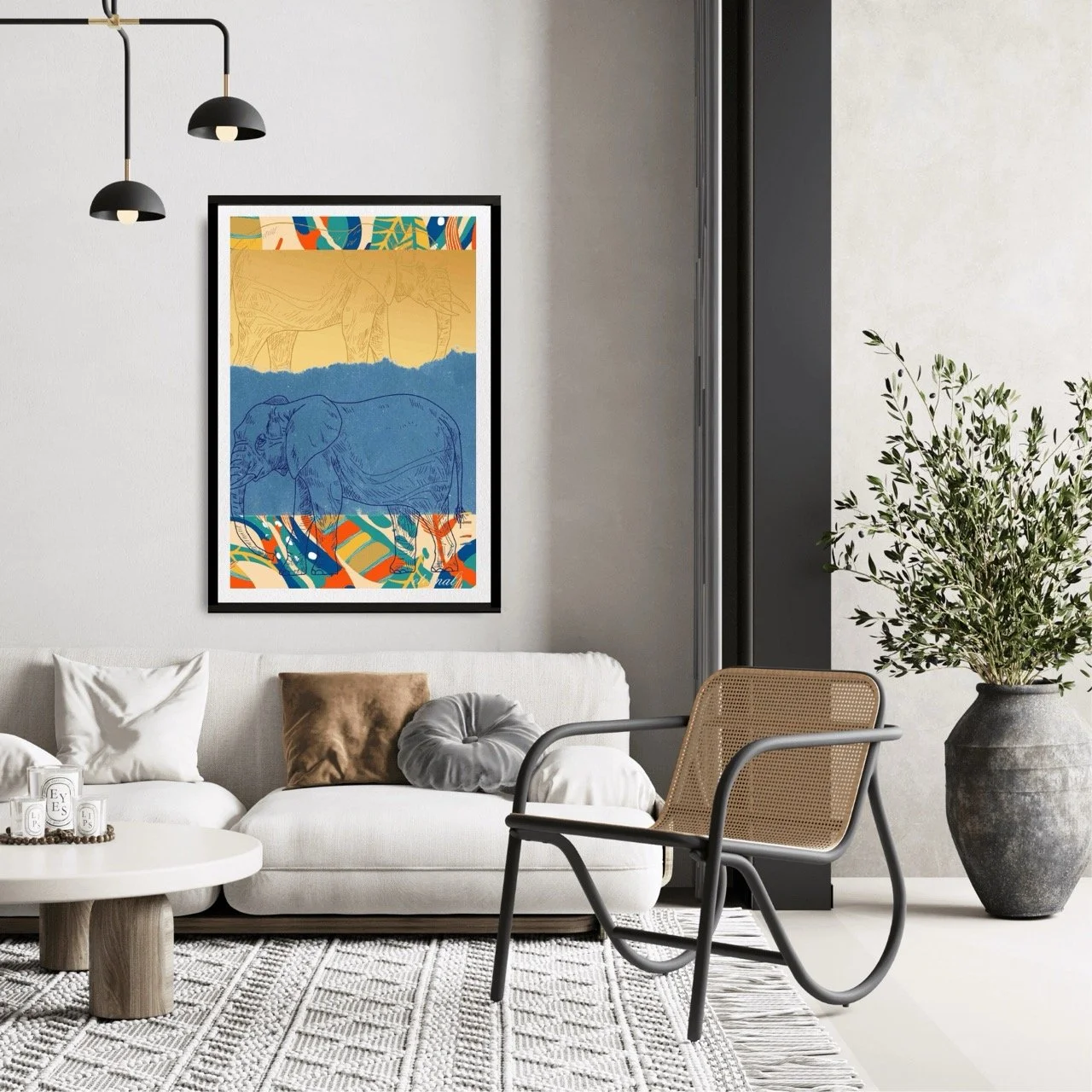 Elephant with Tribal Pattern Wall Art - Eternal Art & Design