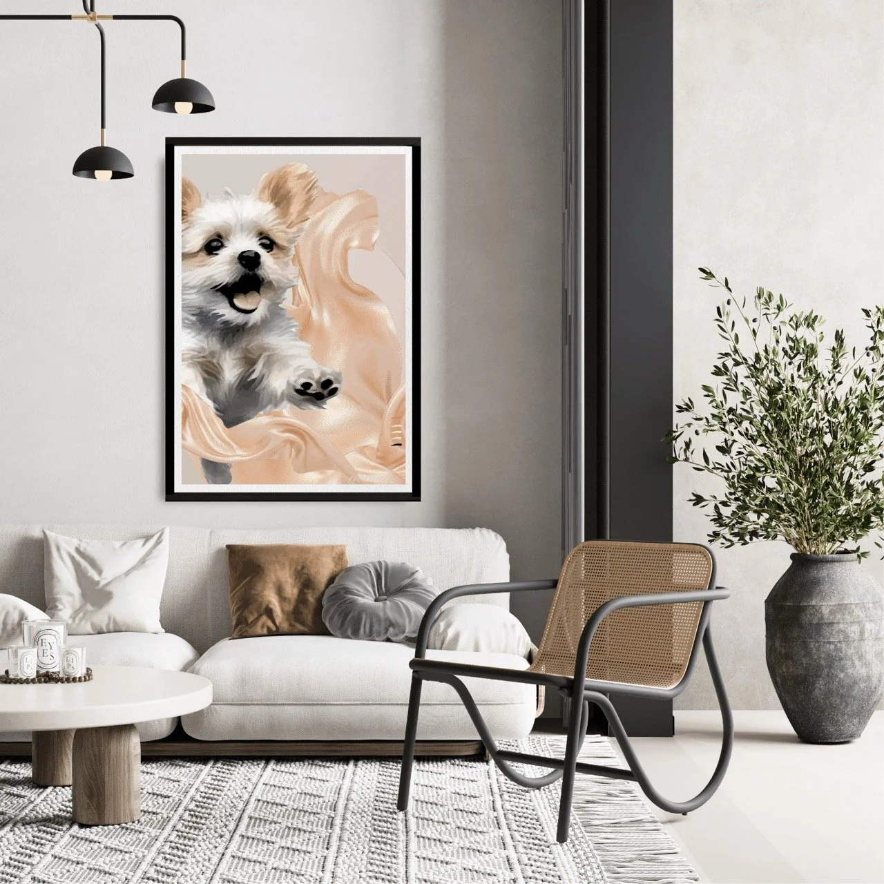 Yorkshire Terrier Puppy Love Wall Art Print - Sydney Artist, Eternal Art Prints - Eternal Art & Design