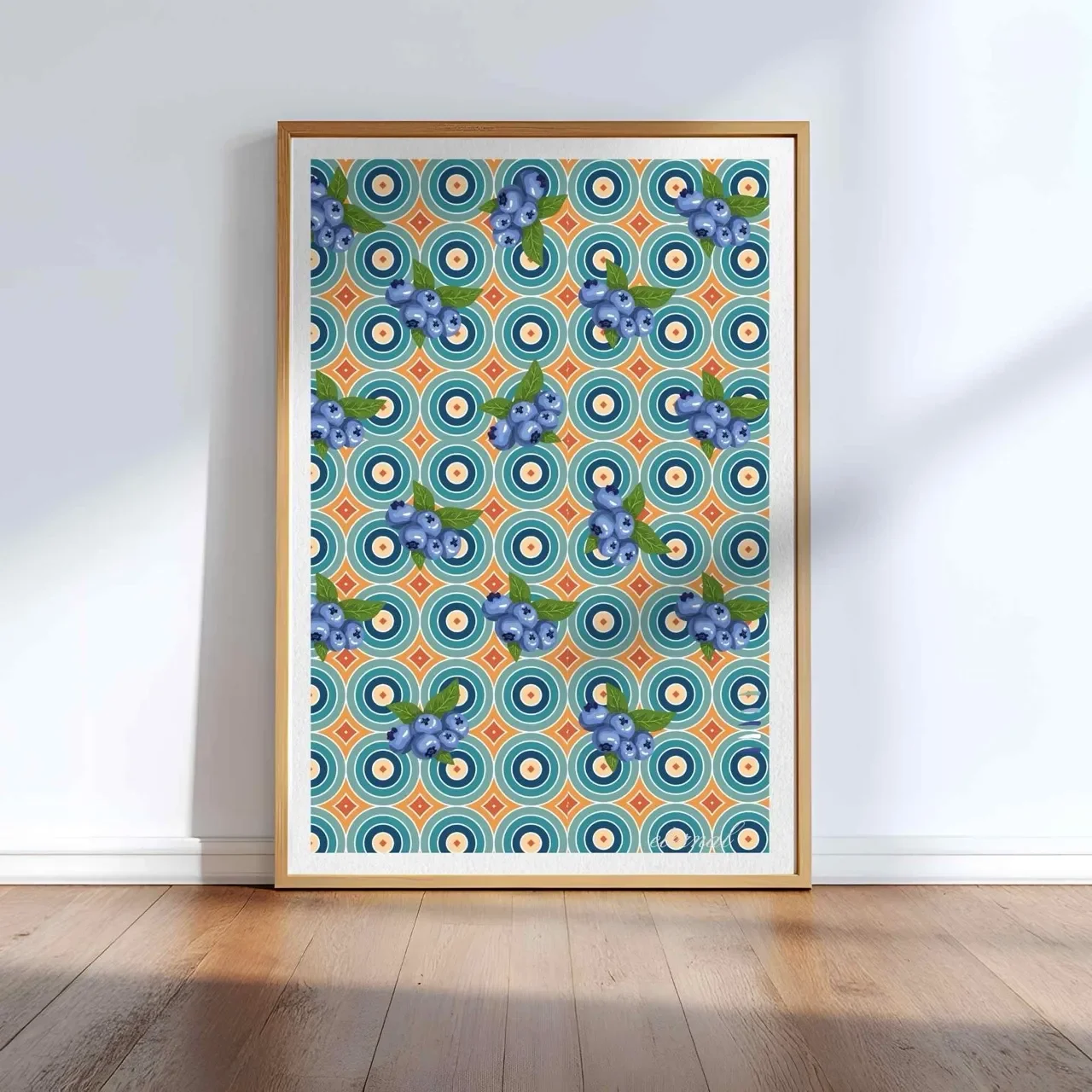 Blueberry Burst Retro Wall Art Print, Eternal Art Prints