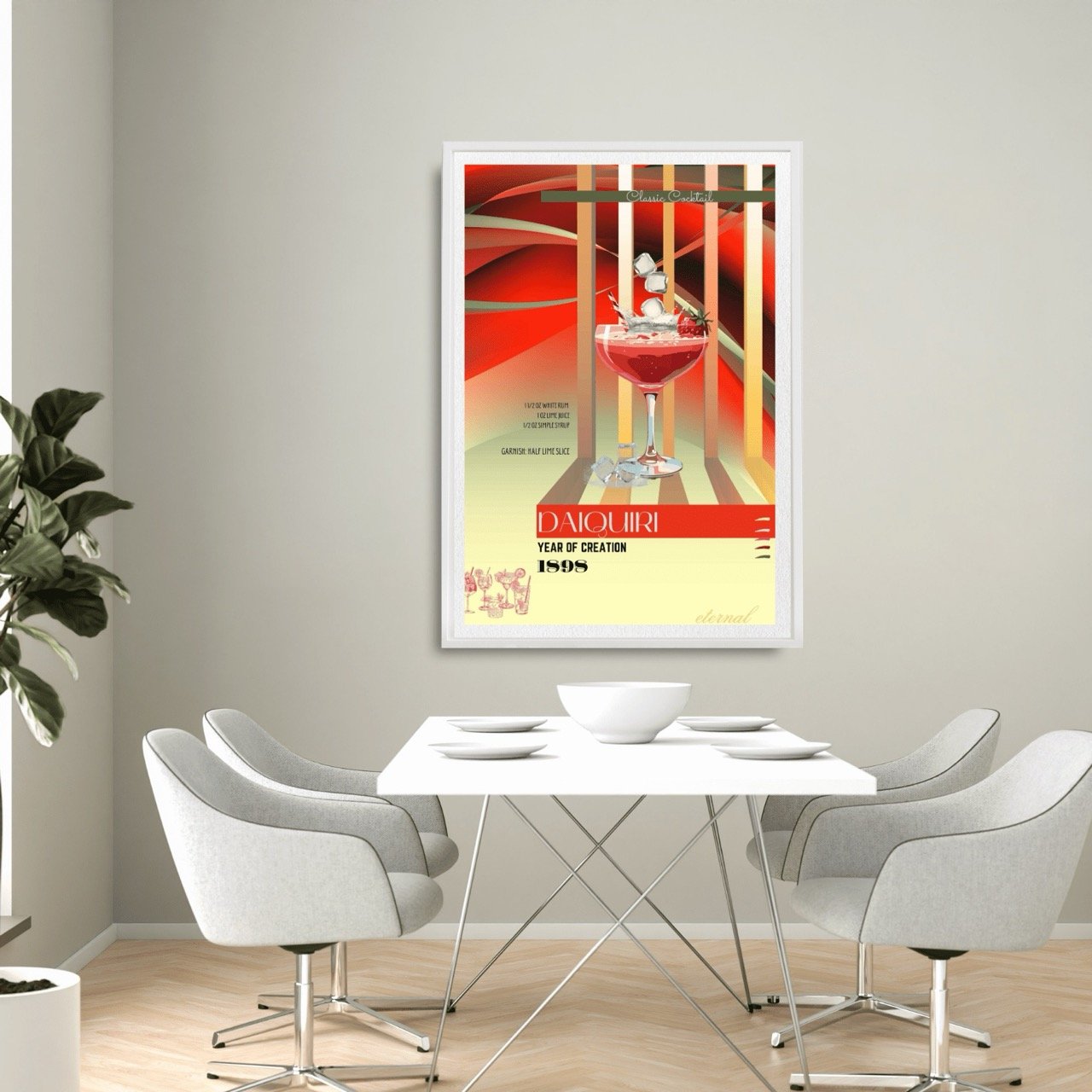 Daiquiri Retro Cocktail Culture Wall Art Print, Eternal Art Prints - Eternal Art & Design