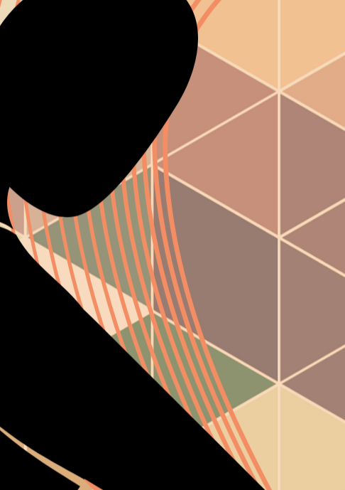 Nude Female Form with Orange Green Mosaic Art Print, Sydney Artist - Eternal Art & Design - Eternal Art & Design