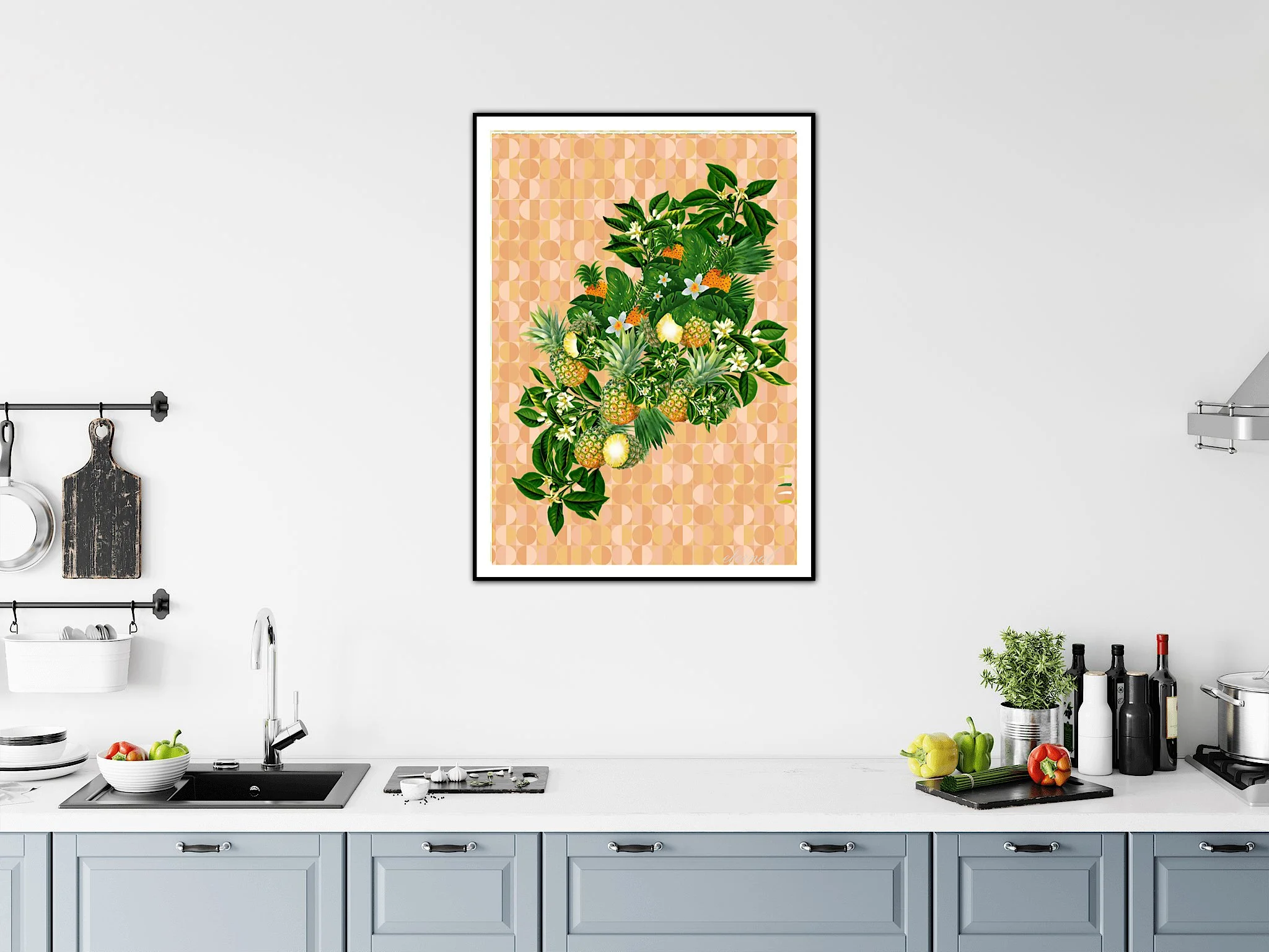 Tropical Pineapple Retro Wall Art - Eternal Art & Design