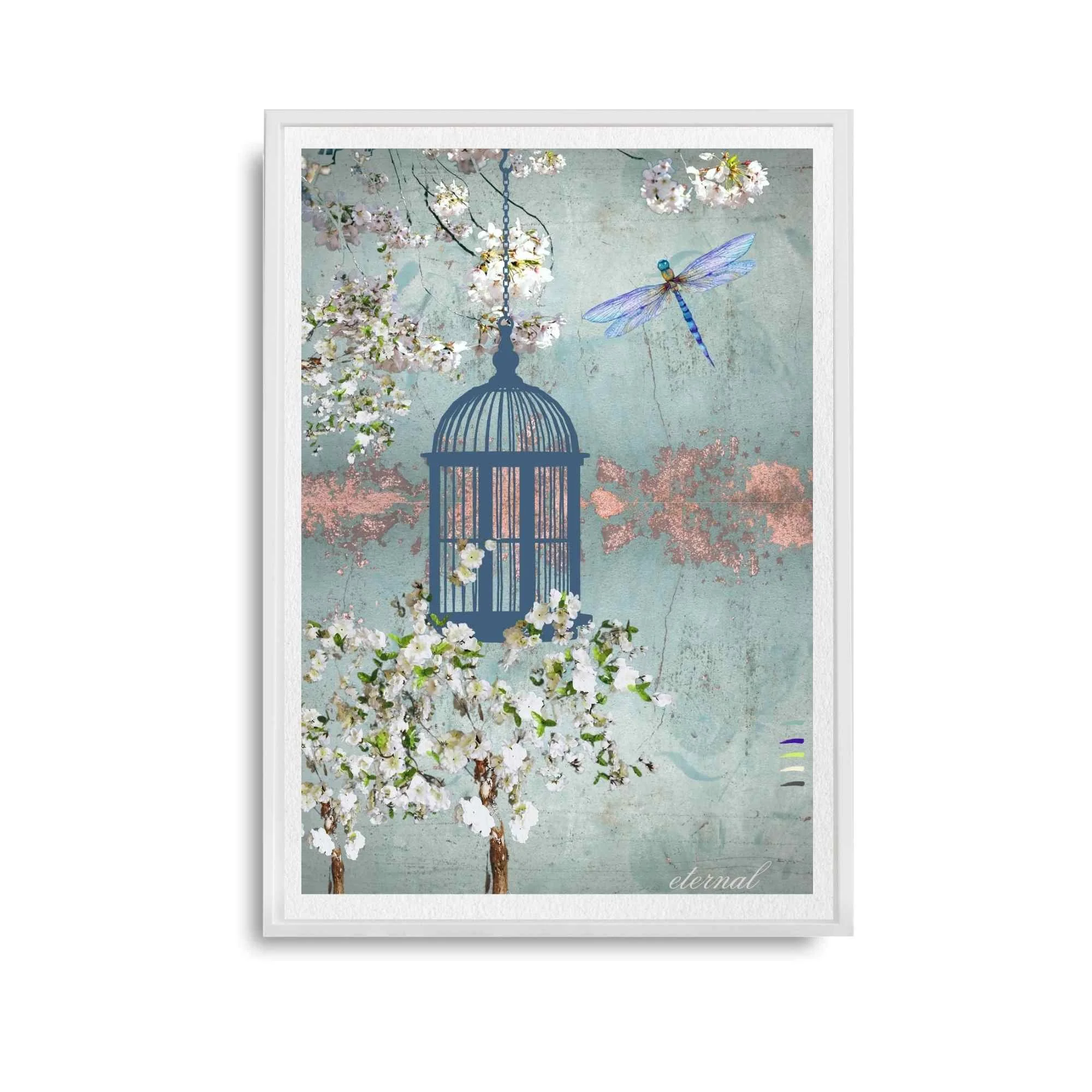 Hanging Birdcage Botanical Print French-Inspired - Special Edition Wall Art Eternal Art Prints - Eternal Art & Design