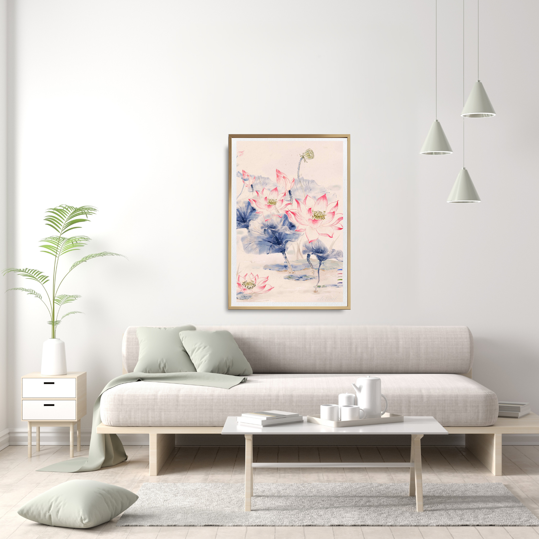 Oriental Fine Floral Botanicals Wall Art Print, Eternal Art Prints - Eternal Art & Design