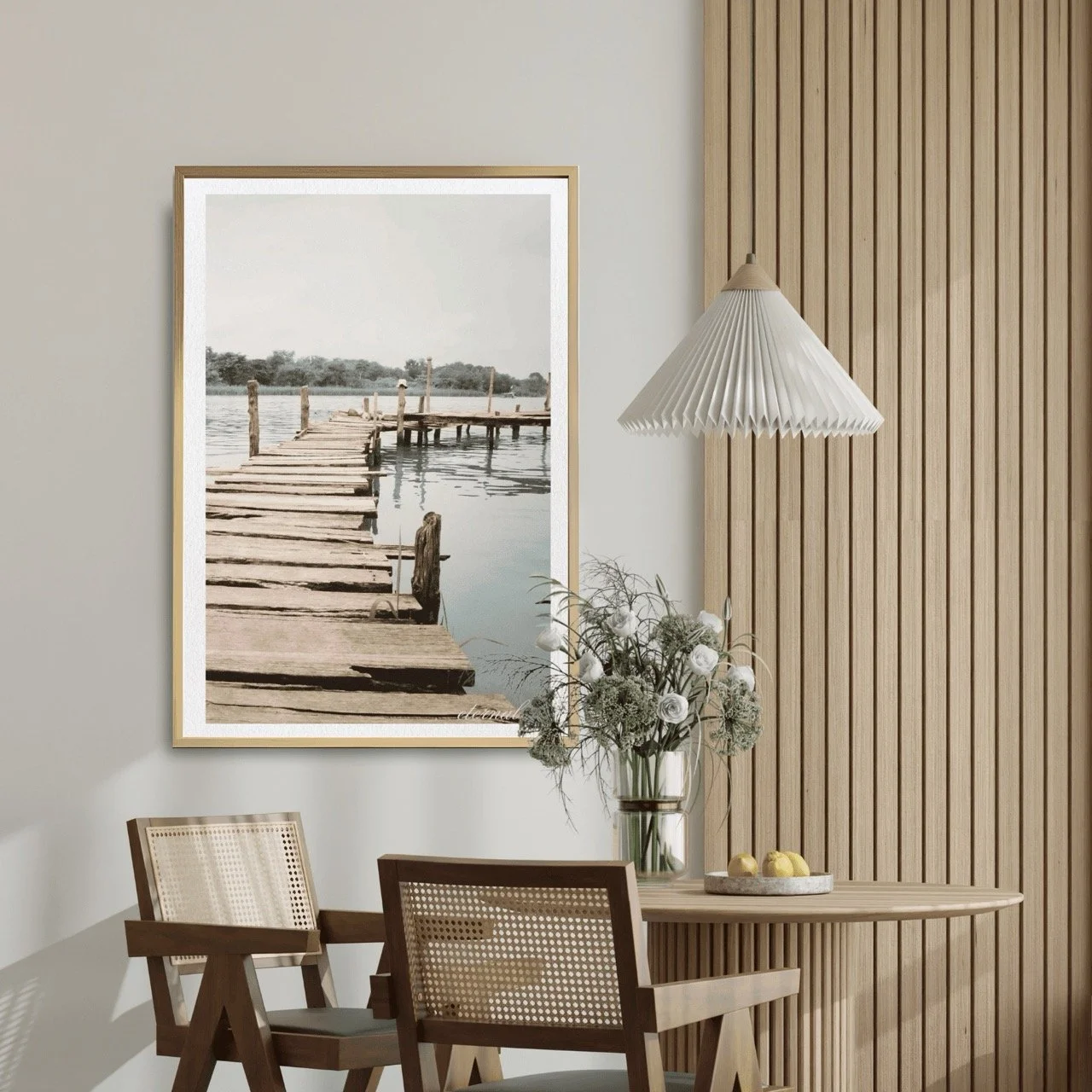 Tranquil Wooden Walkway over Water Wall Art Print, Eternal Art Prints - Eternal Art & Design