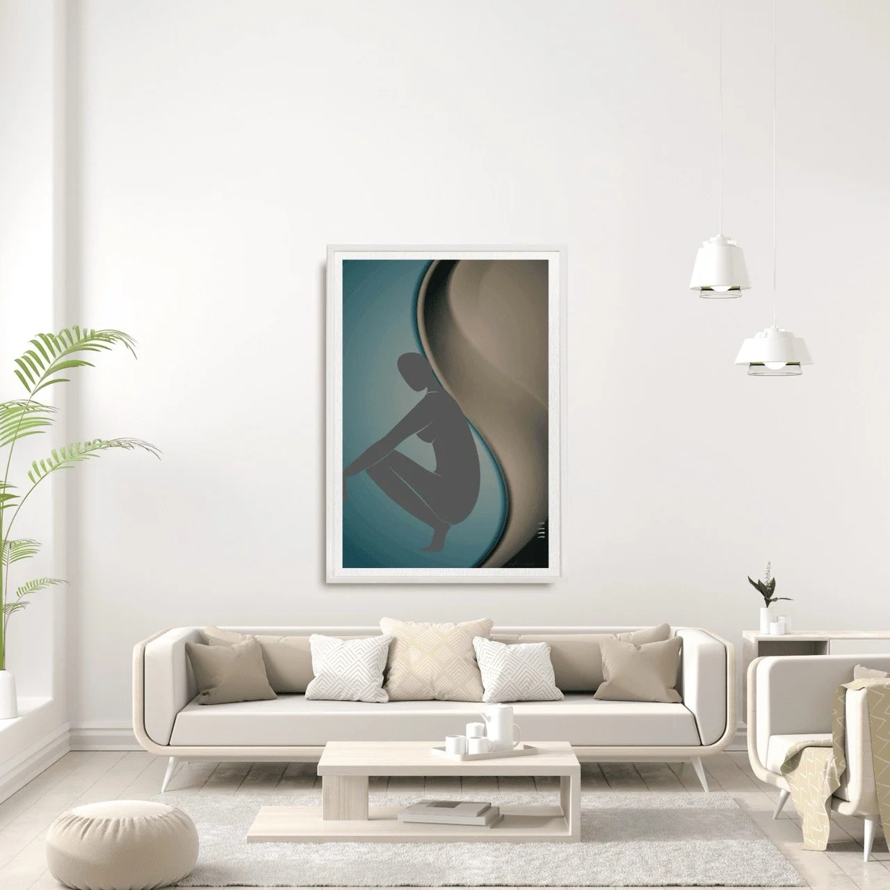 Nude Female with Curve Art Print, Sydney Artist - Eternal Art Prints - Eternal Art & Design