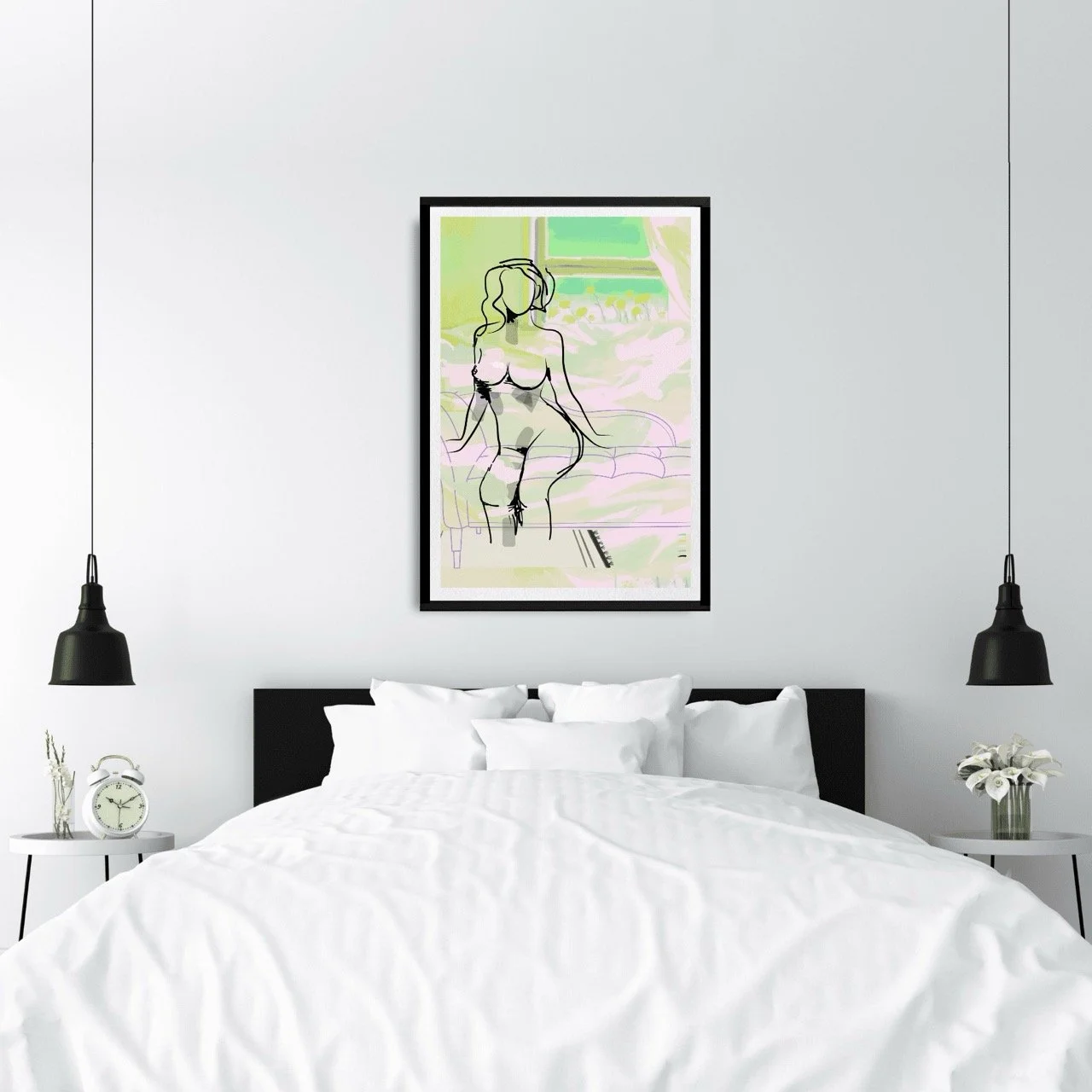 Female Figure Sketch with Chaise Art Print, Sydney Artist - Eternal Art Prints - Eternal Art & Design
