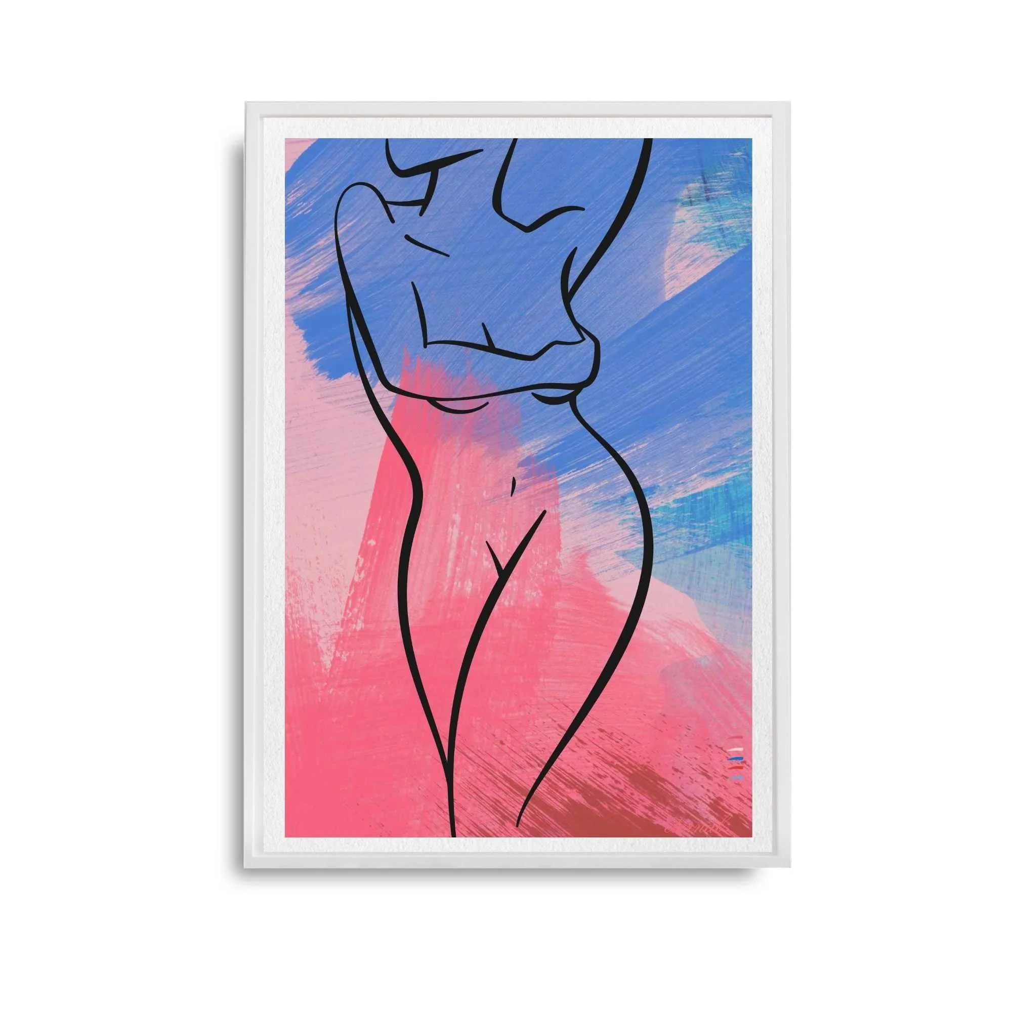 Female Nude Silhouette with brushstrokes Art Print, Sydney Artist - Eternal Art Prints - Eternal Art & Design