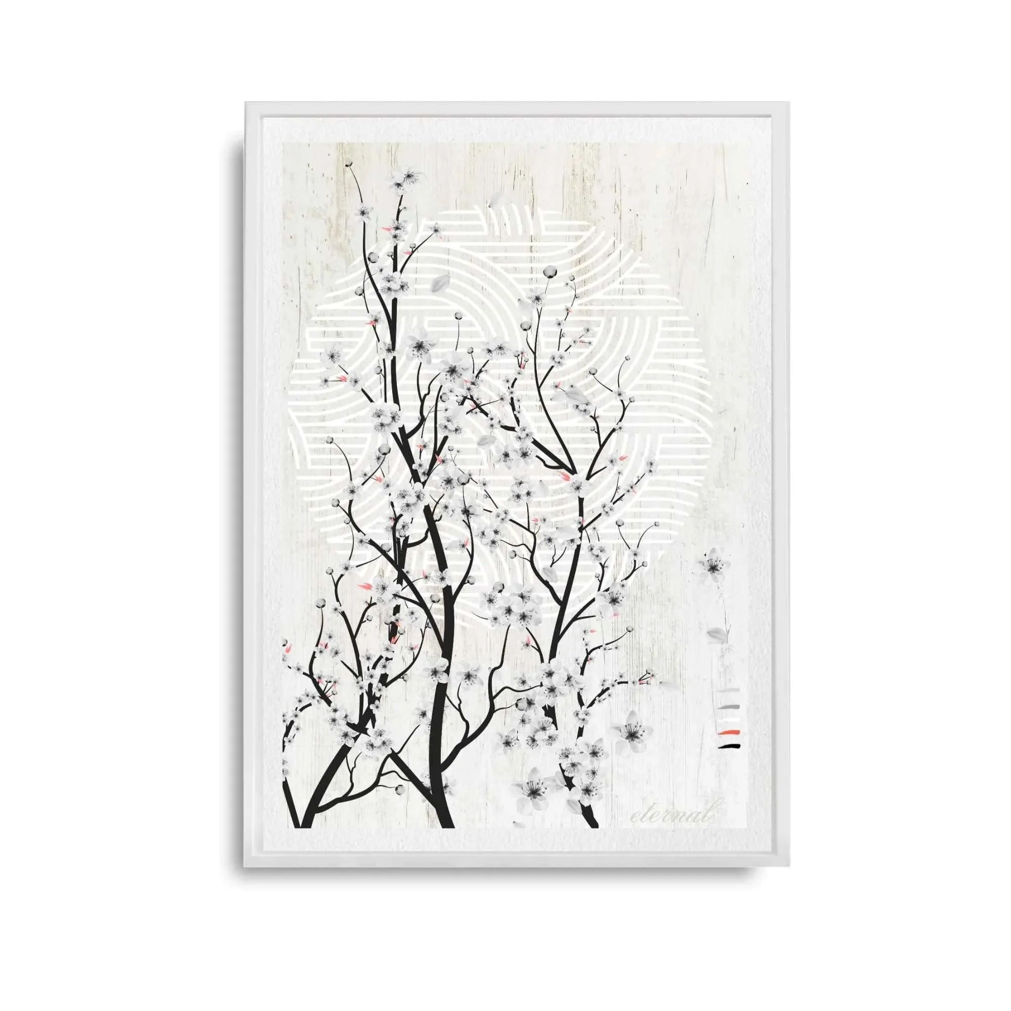 Oriental Cherry Blossom Zen Wall Art Print , Eternal Art Prints