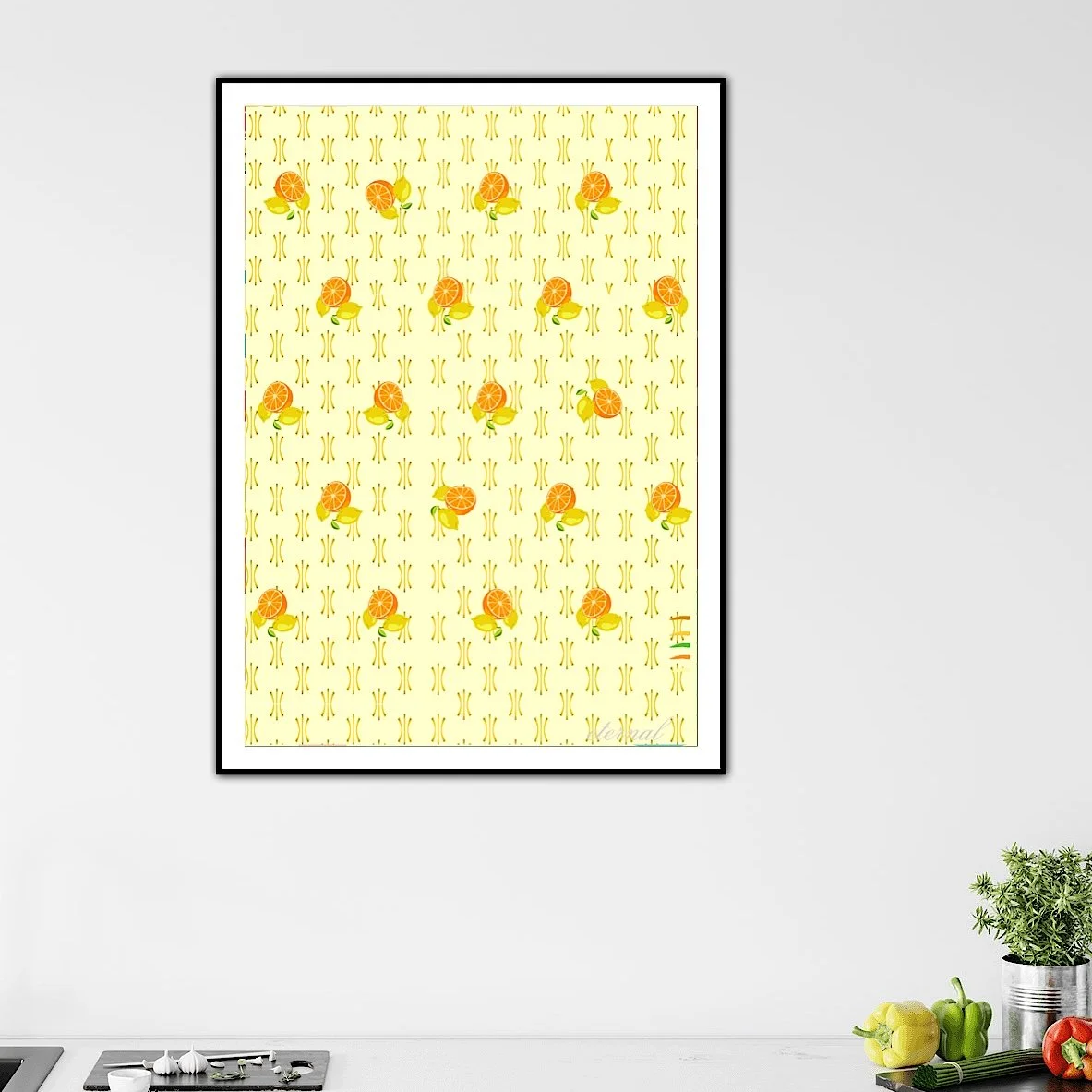 Oranges and Lemon Burst Wall Art Print, Eternal Art & Design - Eternal Art & Design