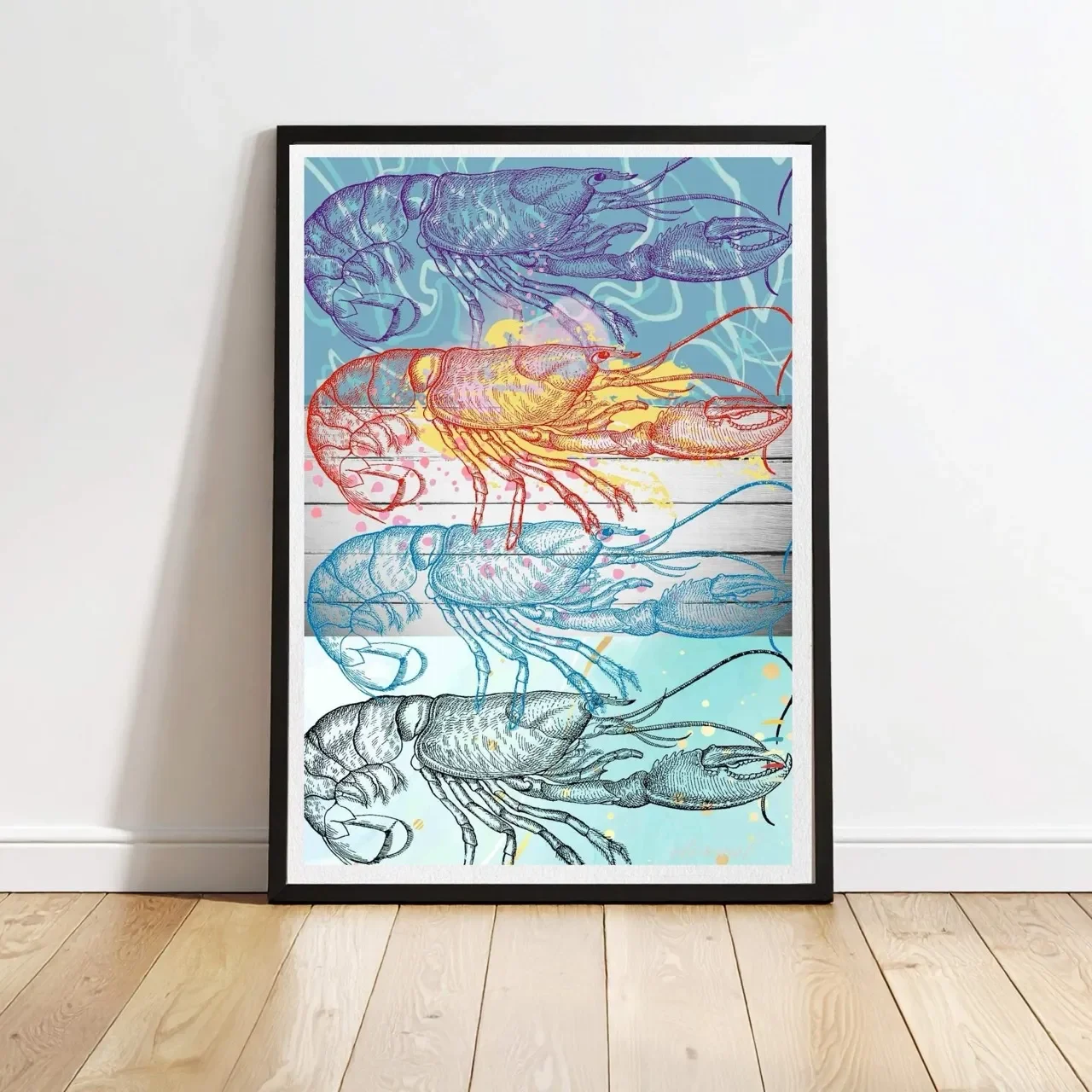 Lobster Modern Coastal Wall Art Print - Sydney Artist, Eternal Art Print