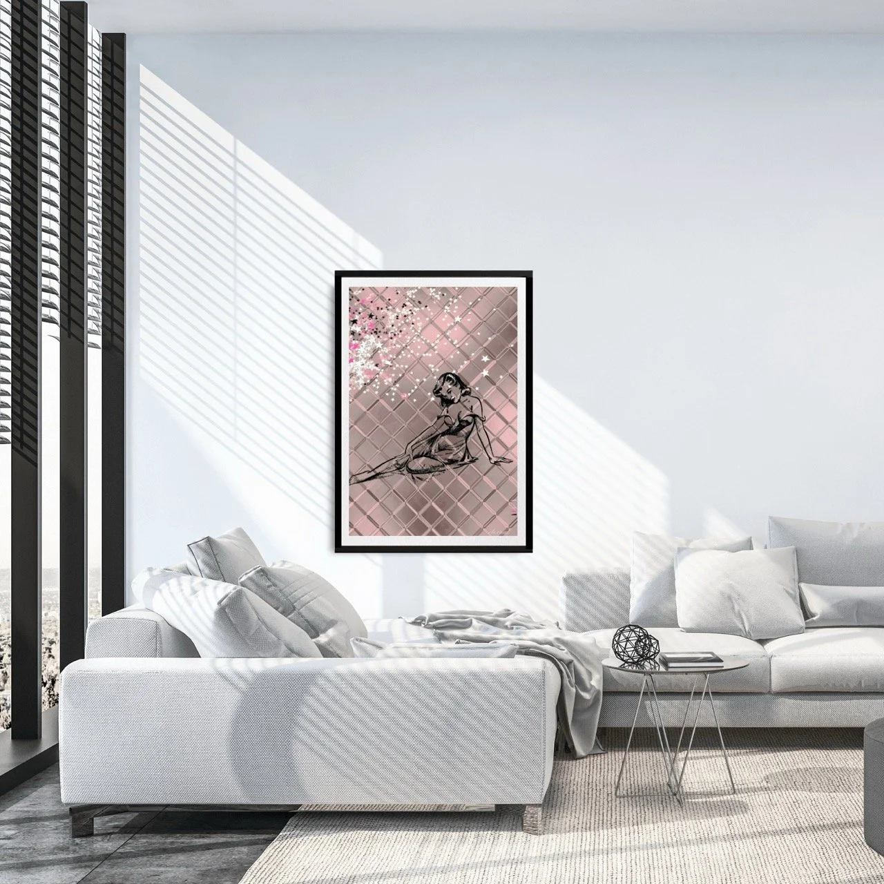 Female Icon Retro Pin-up in Pink Wall Art Print, Sydney Artist - Eternal Art Prints - Eternal Art & Design