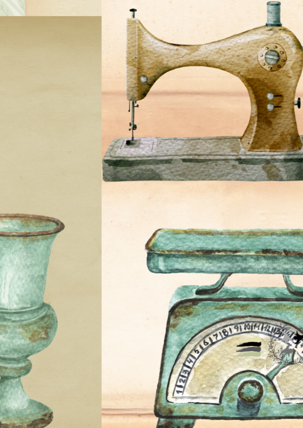 Vintage Charm in Green Art Print, Eternal Art & Design - Eternal Art & Design