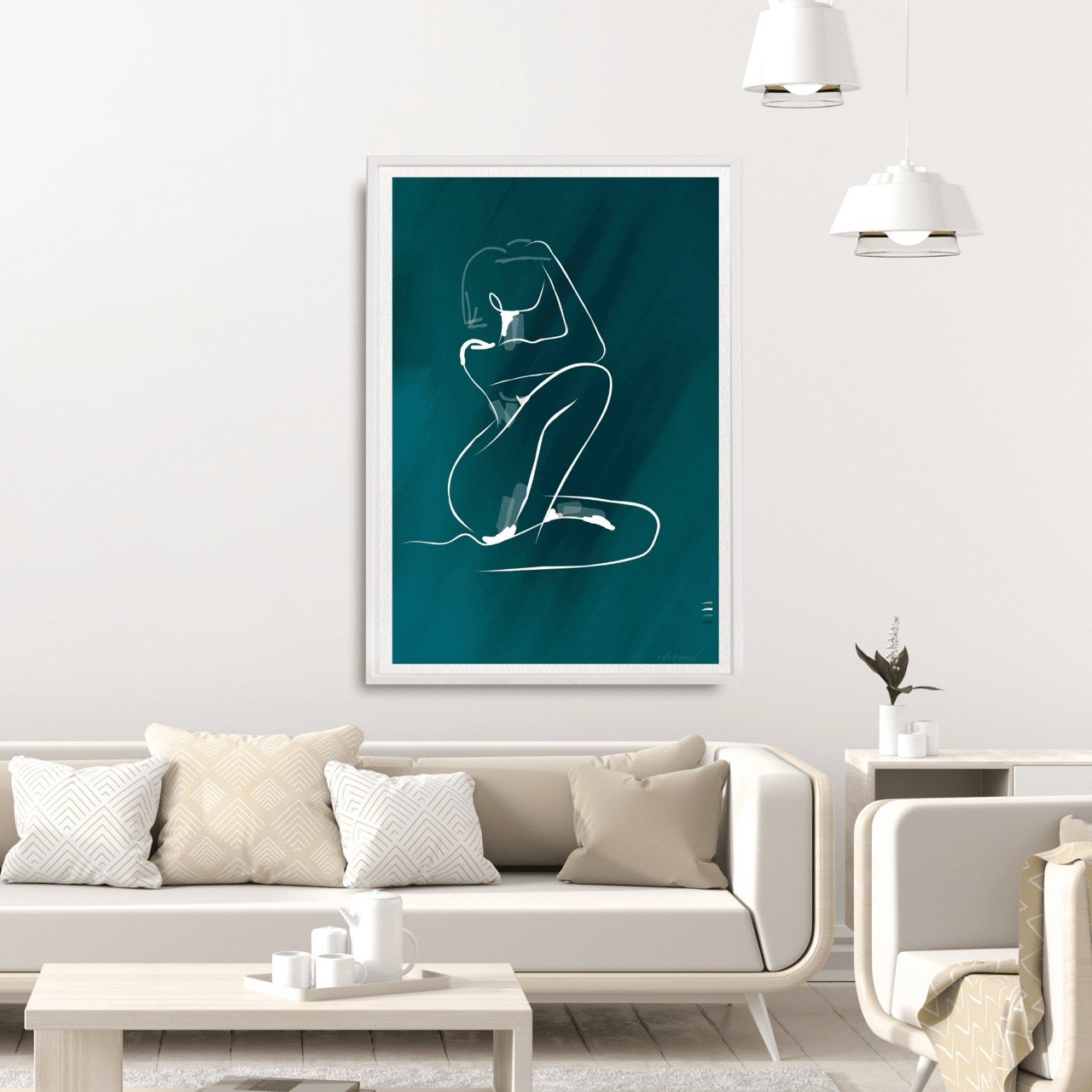Female Figure Nude Line Drawing Wall Art Print, Sydney Artist - Eternal Art Prints - Eternal Art & Design