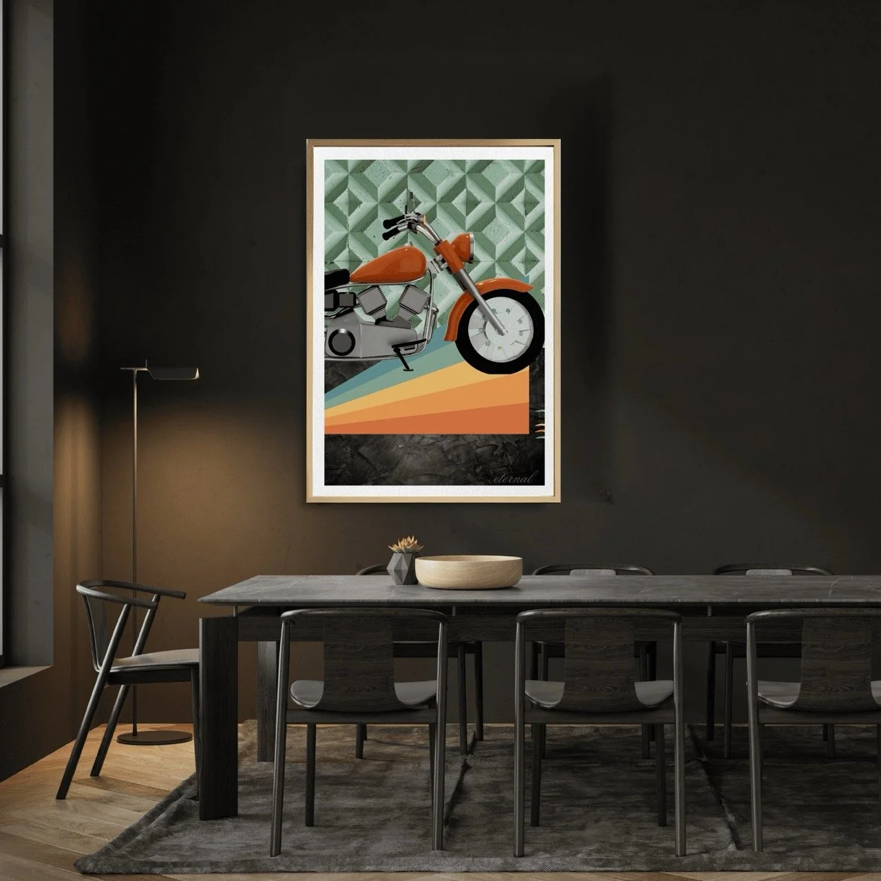 Retro Motorcycle Art Print - Sydney Artist, Eternal Art Prints - Eternal Art & Design