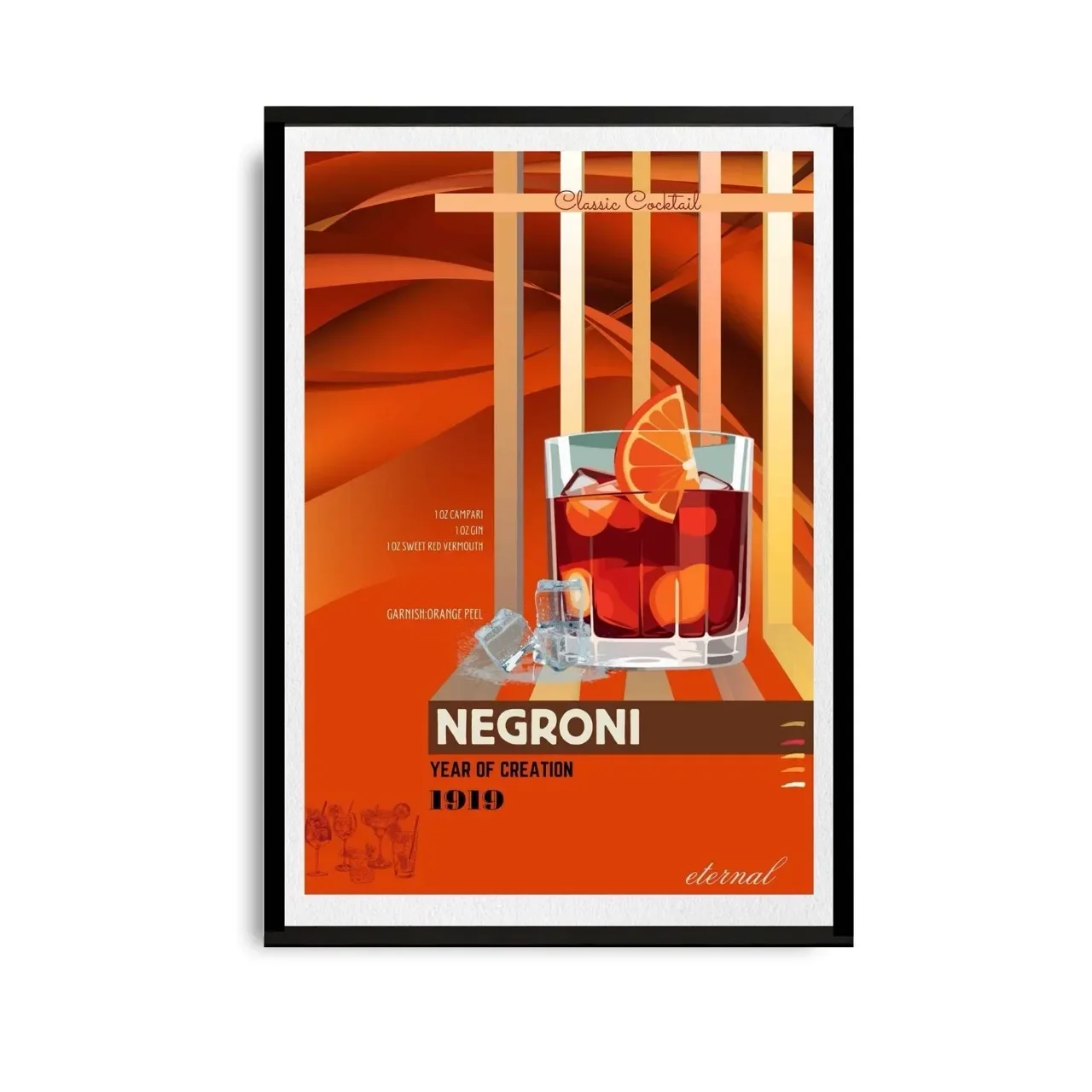 black framed cocktail print. I10092 Large cnr_converted.webp