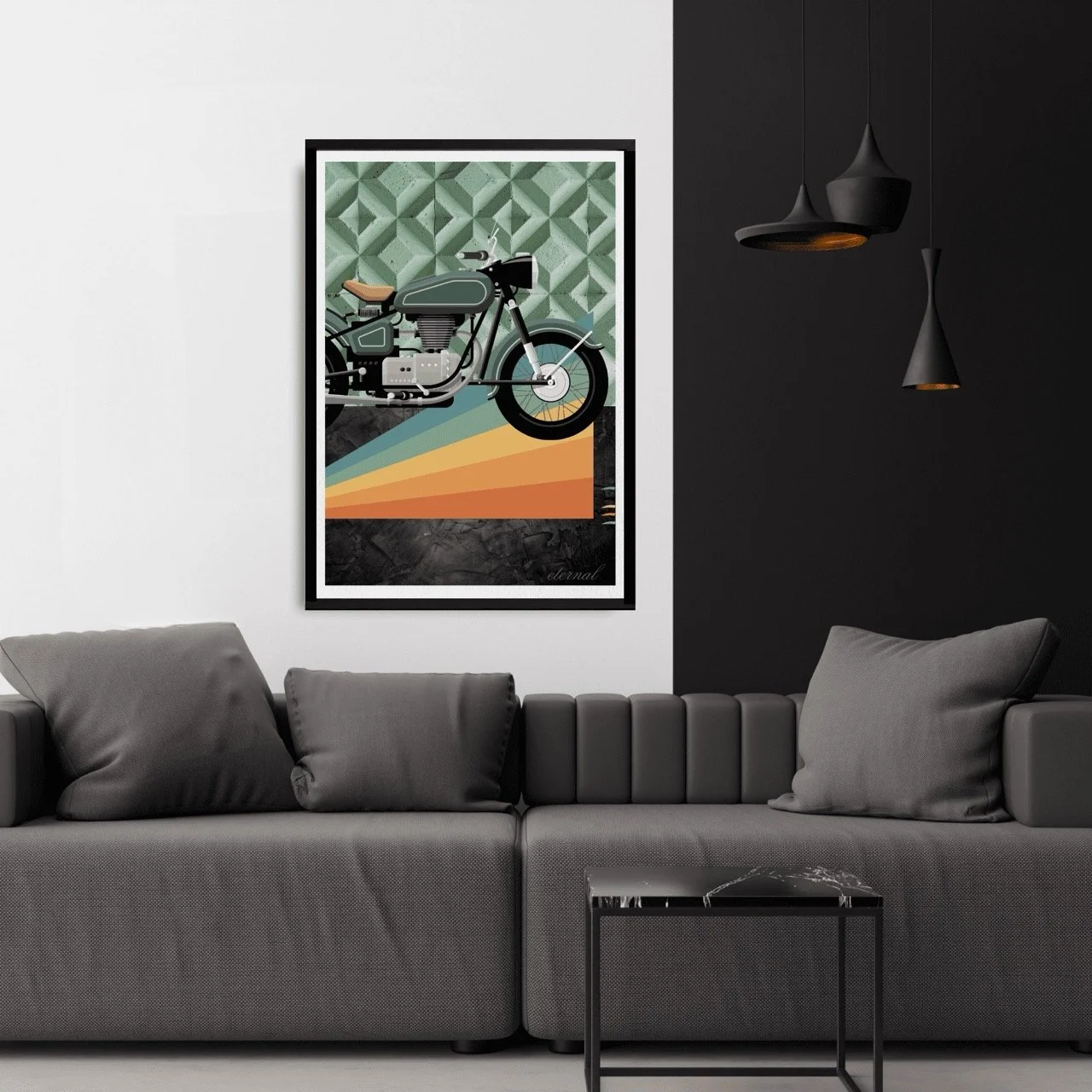 Retro Ride: Vintage Motorbike Print - Sydney Artist, Eternal Art Prints - Eternal Art & Design