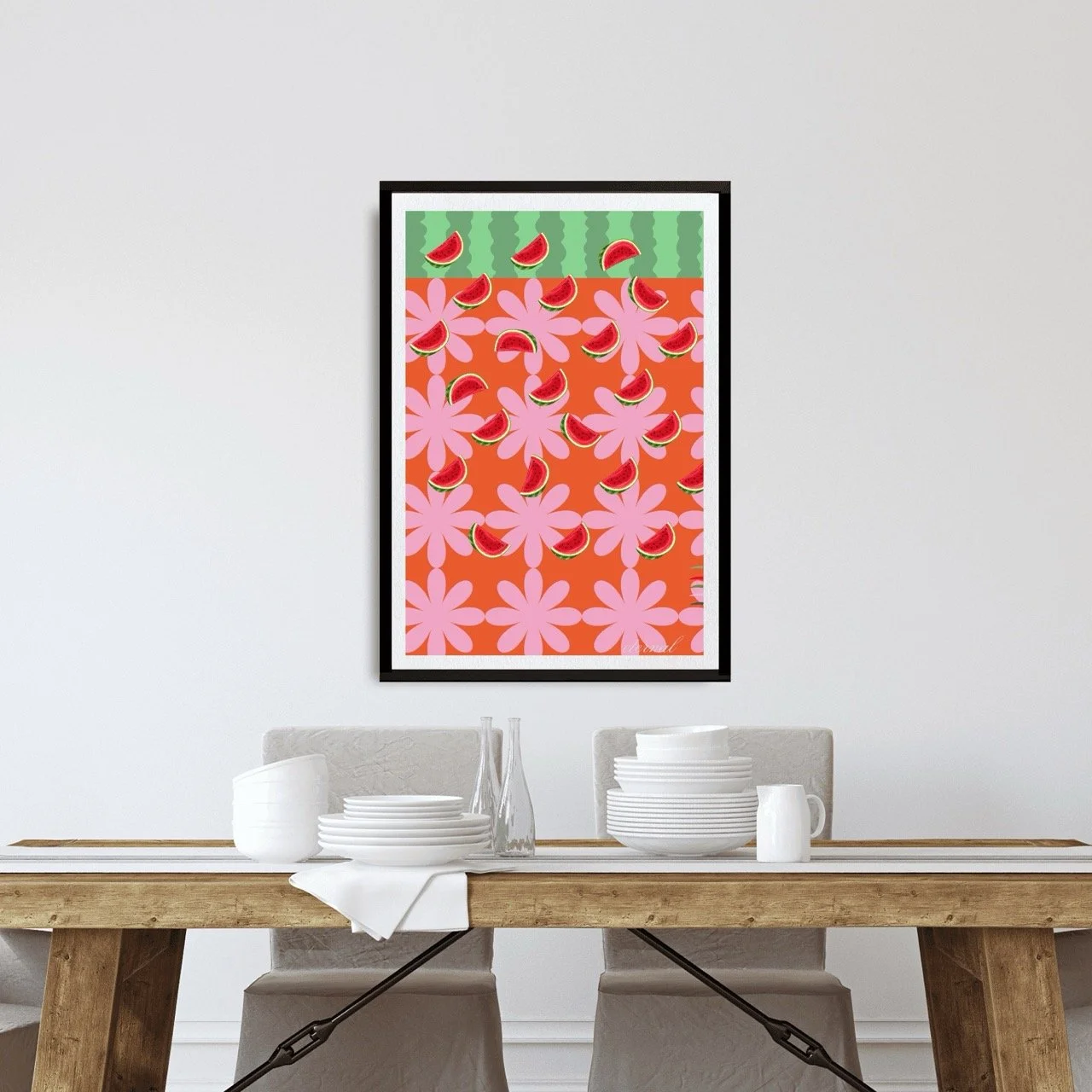 Watermelon Retro Kitchen Wall Art Print, Eternal Art Prints - Eternal Art & Design