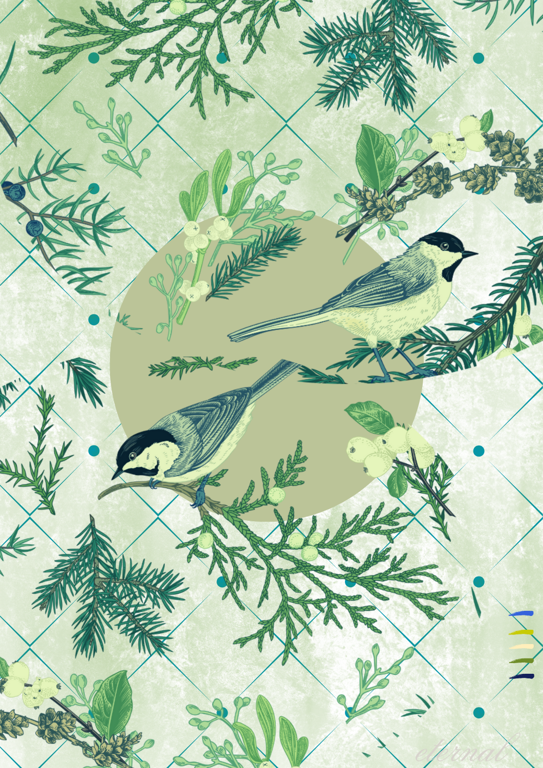 Oriental Birds & Botanicals Wall Art Print, Eternal Art Prints