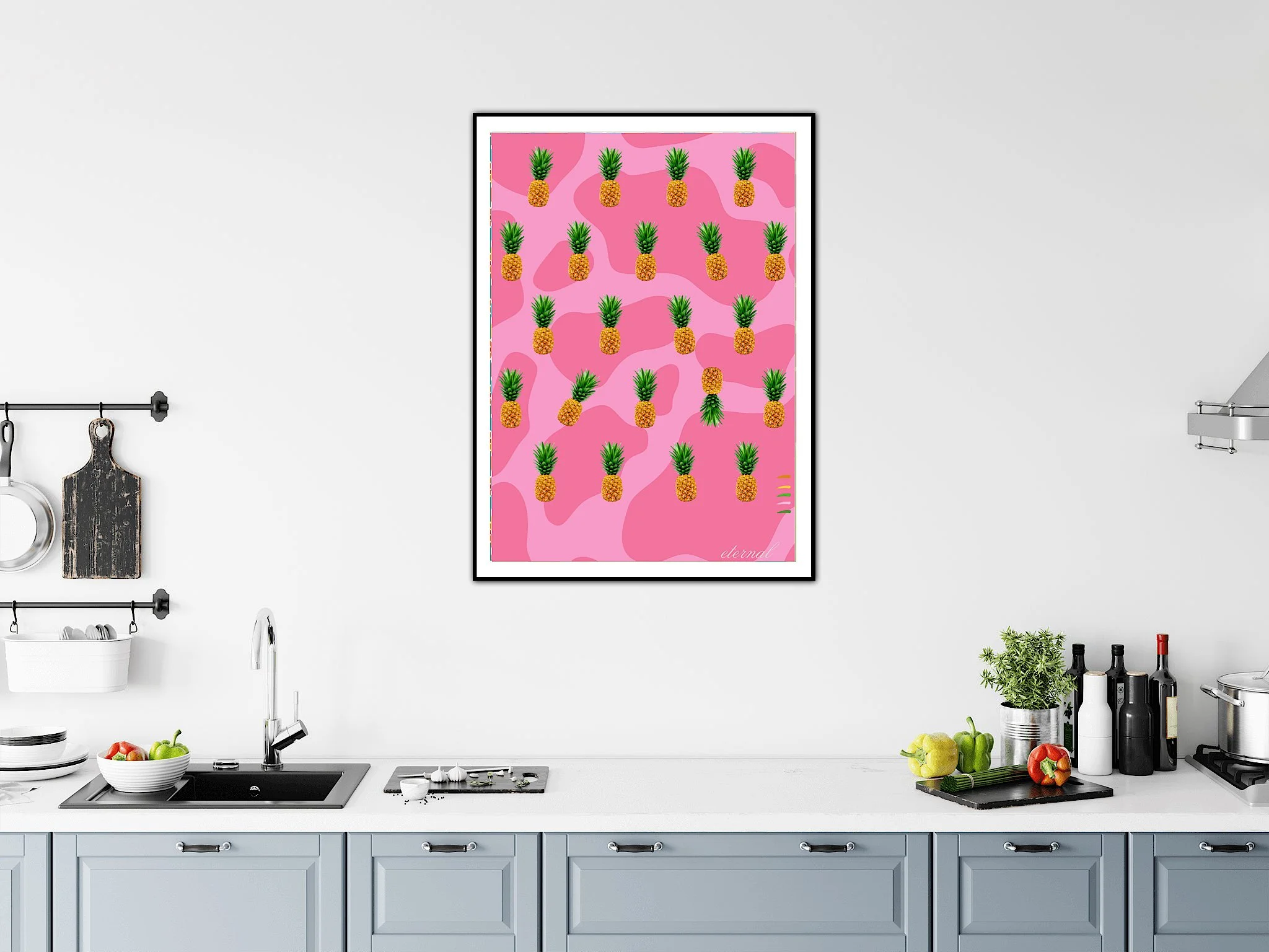 Pineapple passion Retro Wall Art Print, Eternal Art & Design - Eternal Art & Design