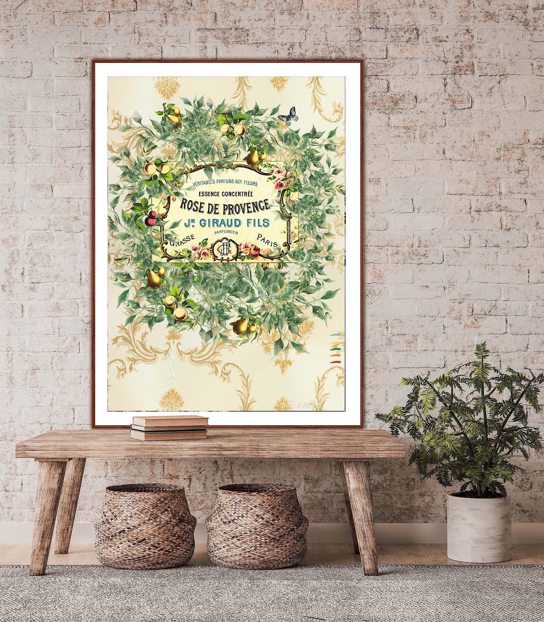 Vintage Provence Floral Yellow Botanical Print - Special Edition Wall Art Eternal Art & Design - Eternal Art & Design