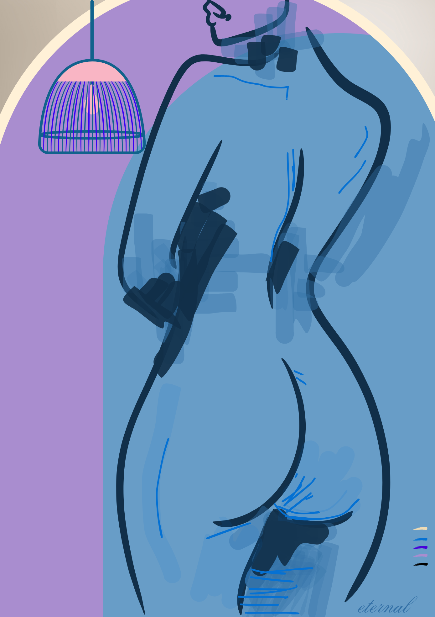 Female Figure with Lamp Art Print, Sydney Artist - Eternal Art & Design