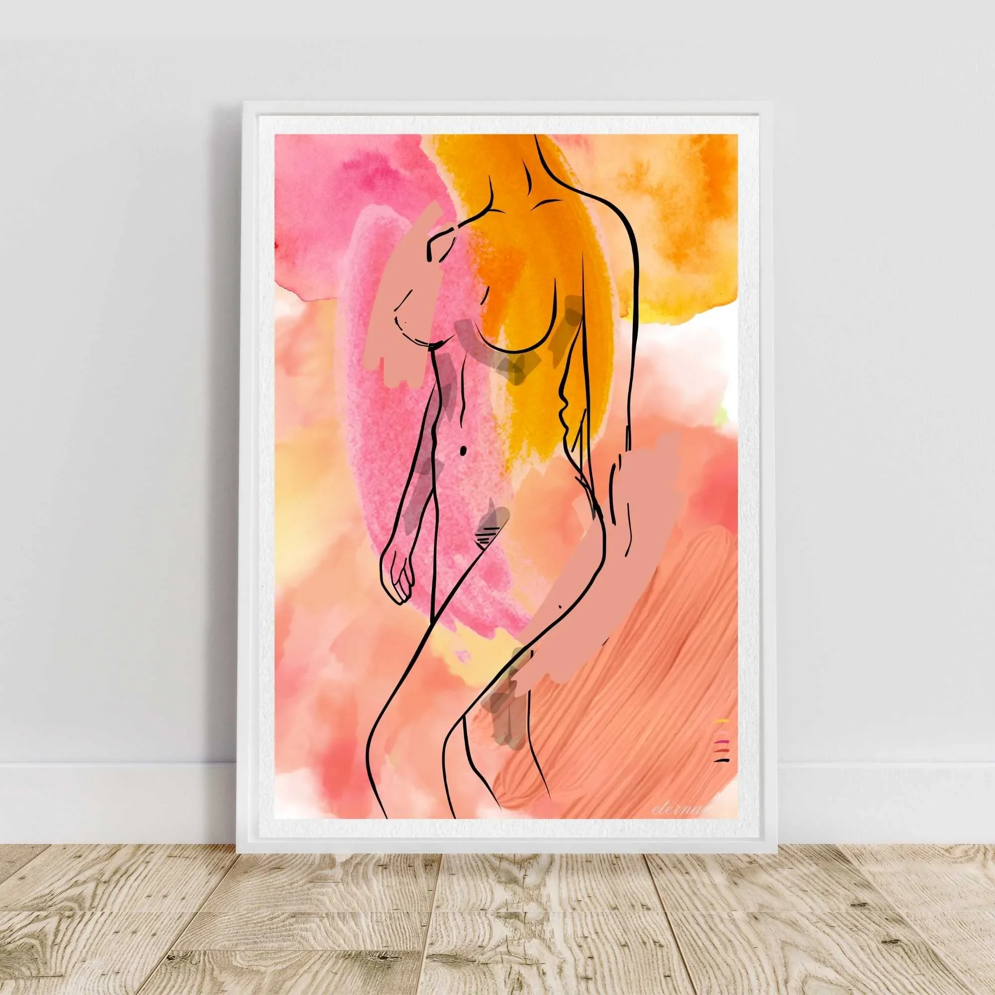 white framed nude sketch N10015 cnr_converted.webp