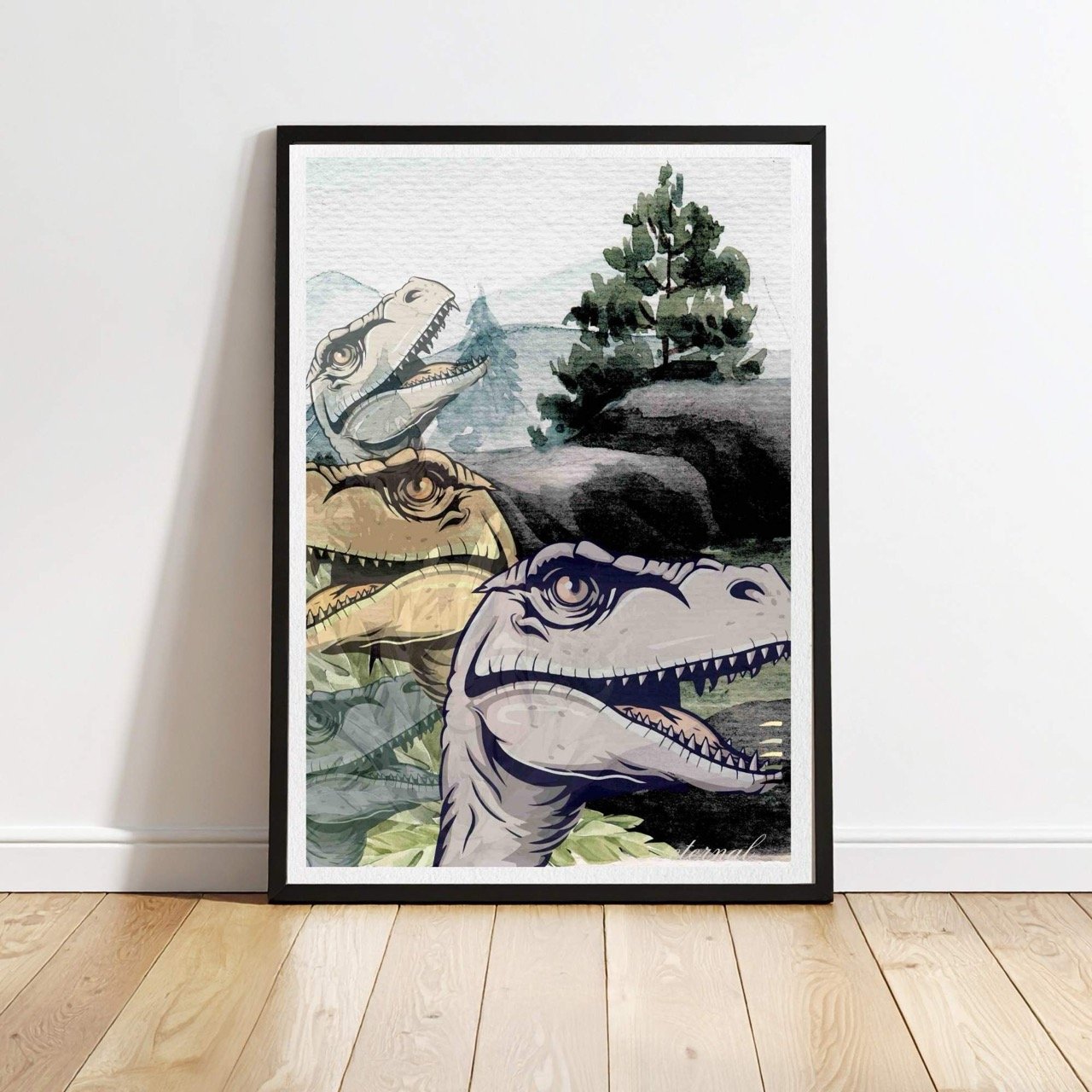 T-Rex Dinosaur Prehistoric Wall Art Print, Eternal Art Prints - Eternal Art & Design