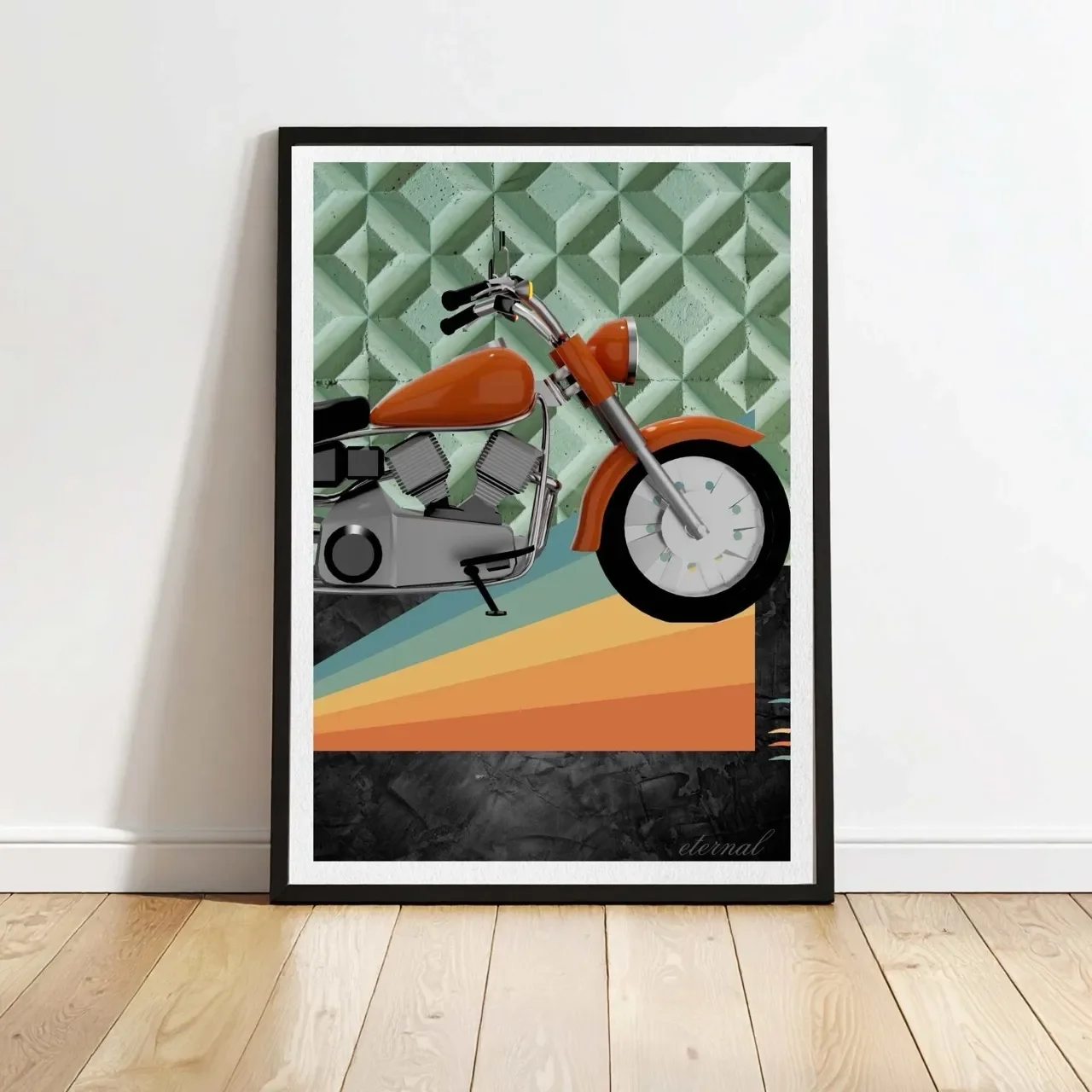 Retro Motorcycle Art Print - Sydney Artist, Eternal Art Prints