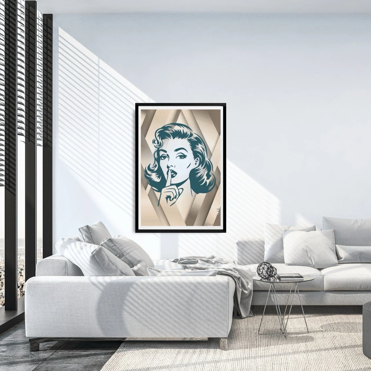 Shh Retro Female Icon Art Print - Sydney Artist, Eternal Art Prints - Eternal Art & Design