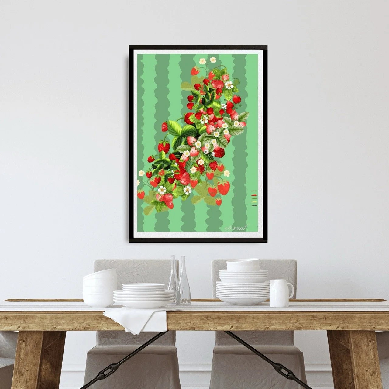 Strawberry Delight Botanical Print - Special Edition Wall Art Eternal Art Prints - Eternal Art & Design