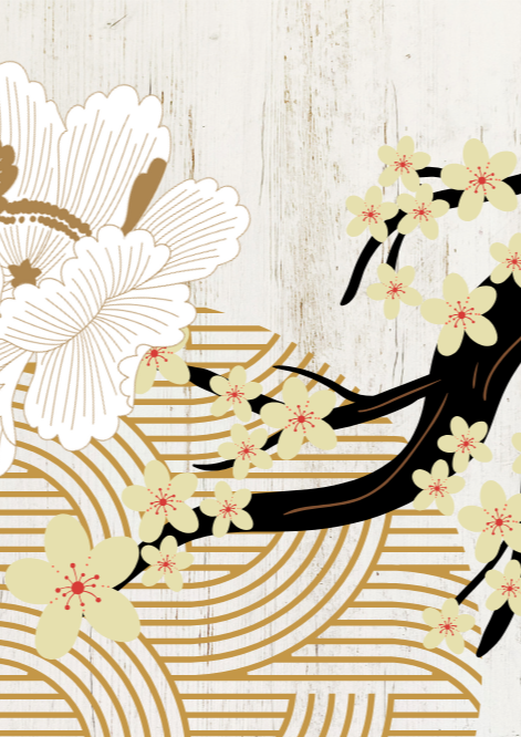 Oriental Cherry Blossom Zen Wall Art Print , Eternal Art & Design - Eternal Art & Design