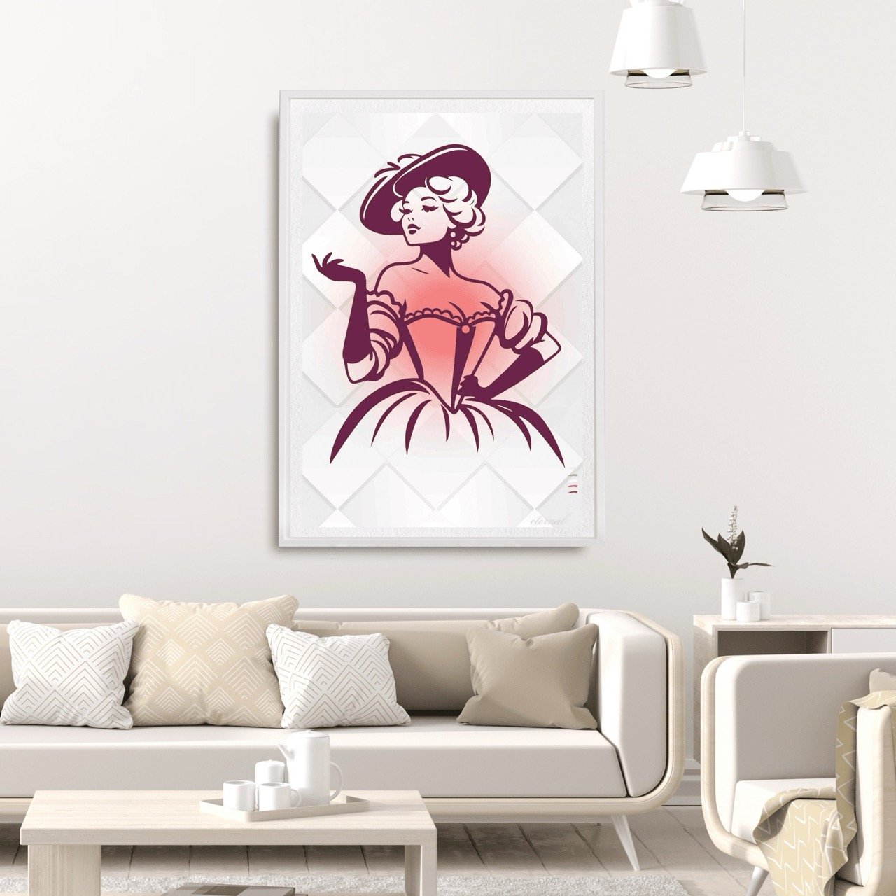 Retro Belle Icon in Bustier Print - Sydney Artist, Eternal Art Prints - Eternal Art & Design