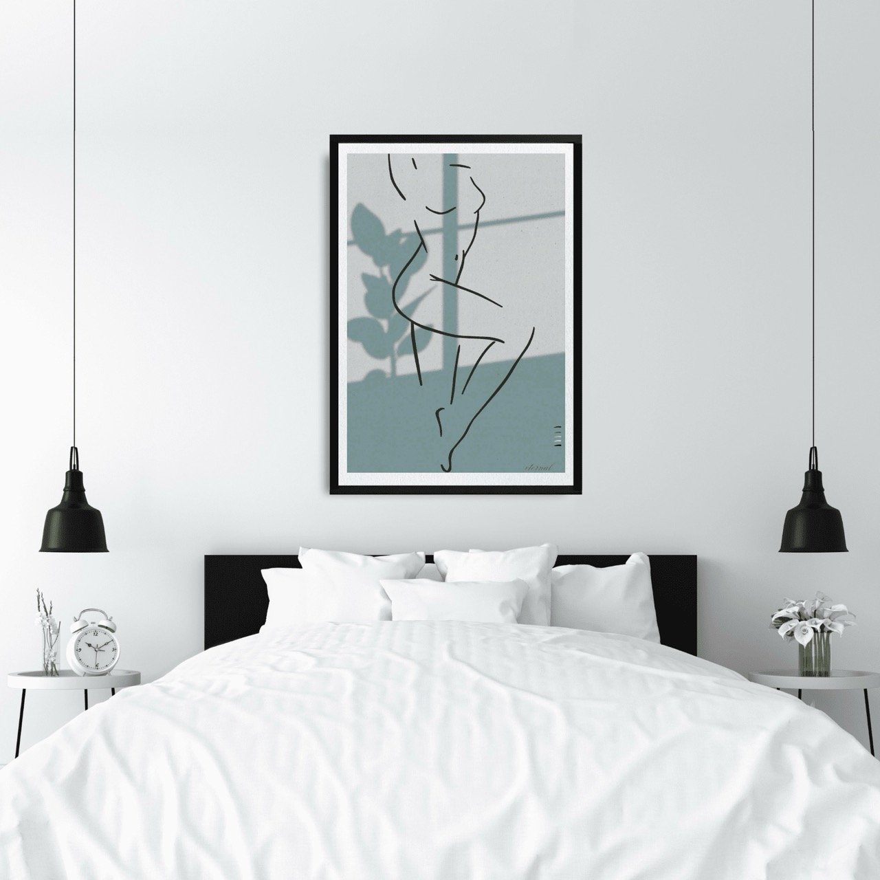 Female Line Drawing Standing in Window Art Print, Sydney Artist - Eternal Art Prints - Eternal Art & Design