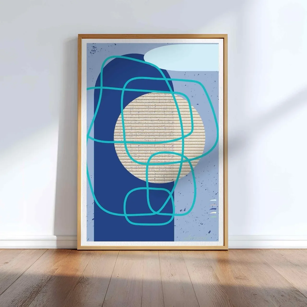Abstract Modern Lines in Blue Art Print - Sydney Artist, Eternal Art Prints