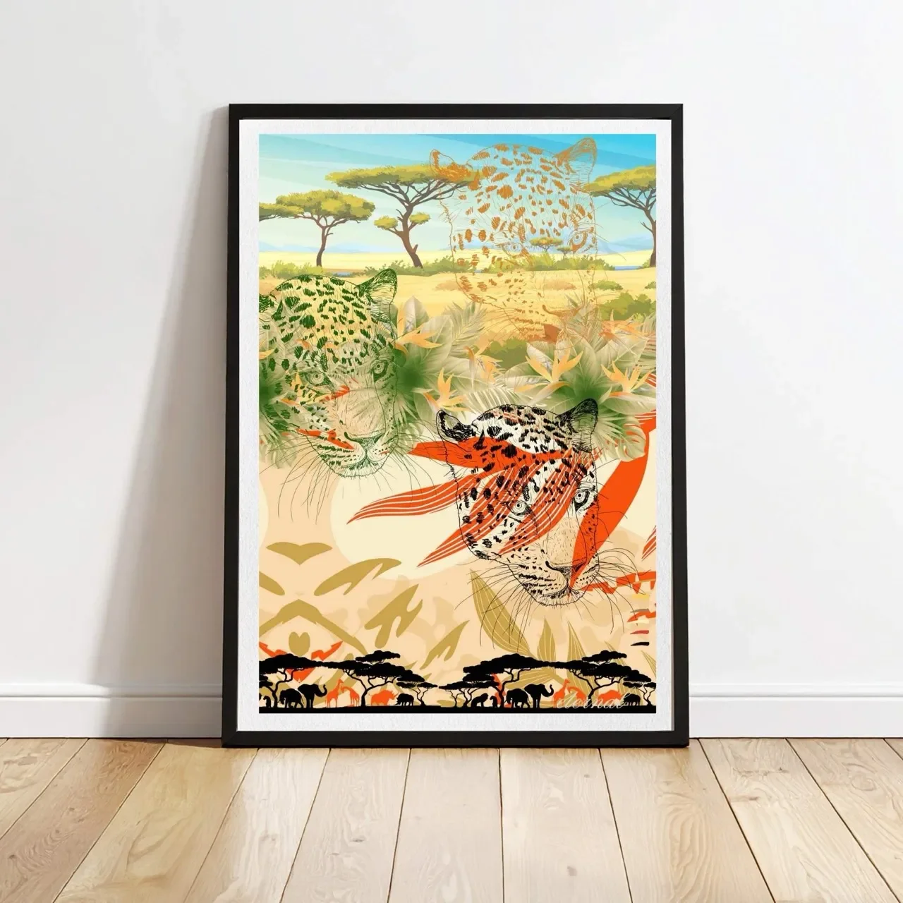 Cheetah on the Savannah Plains Wall Art Print, Eternal Art Prints