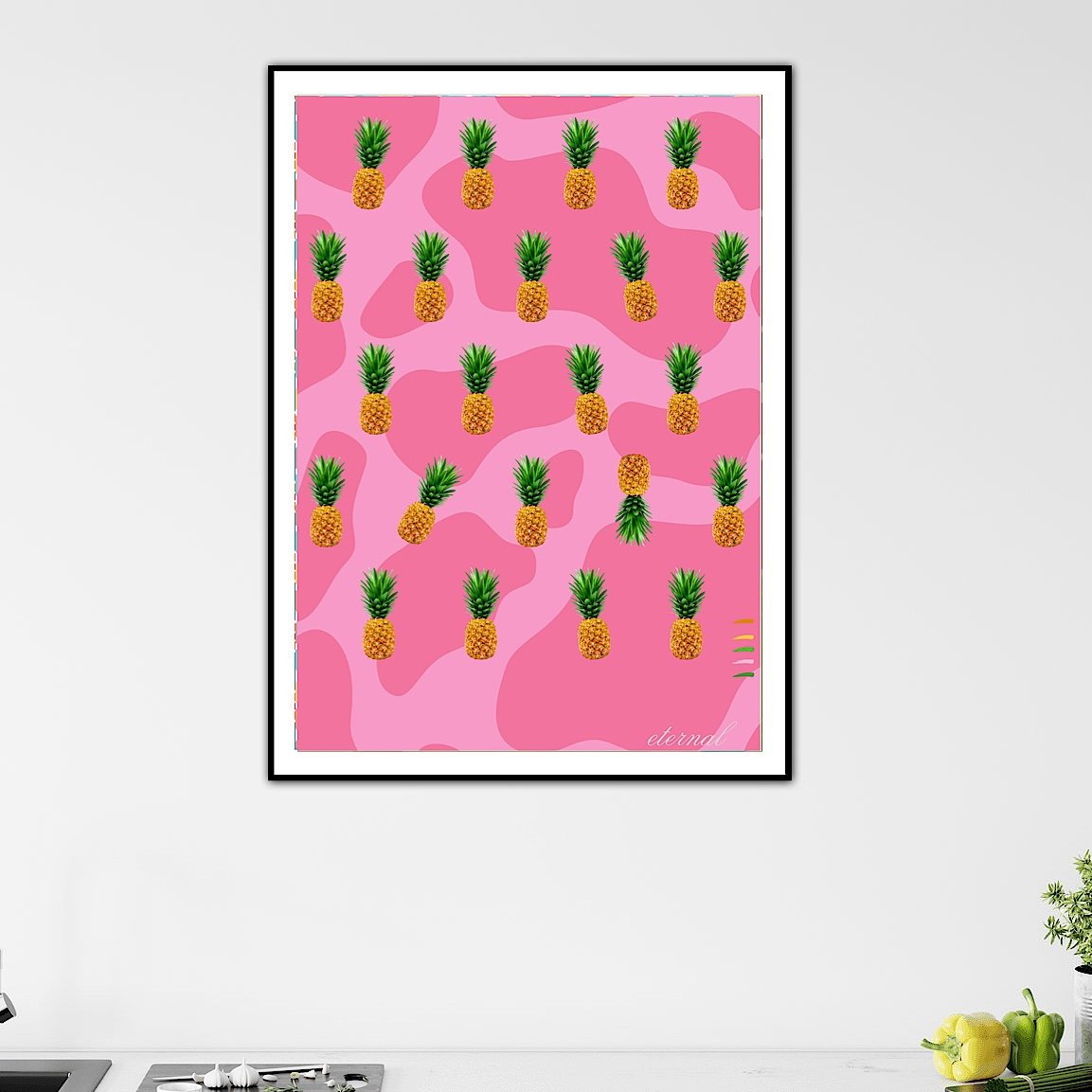 Pineapple passion Retro Wall Art Print, Eternal Art & Design - Eternal Art & Design