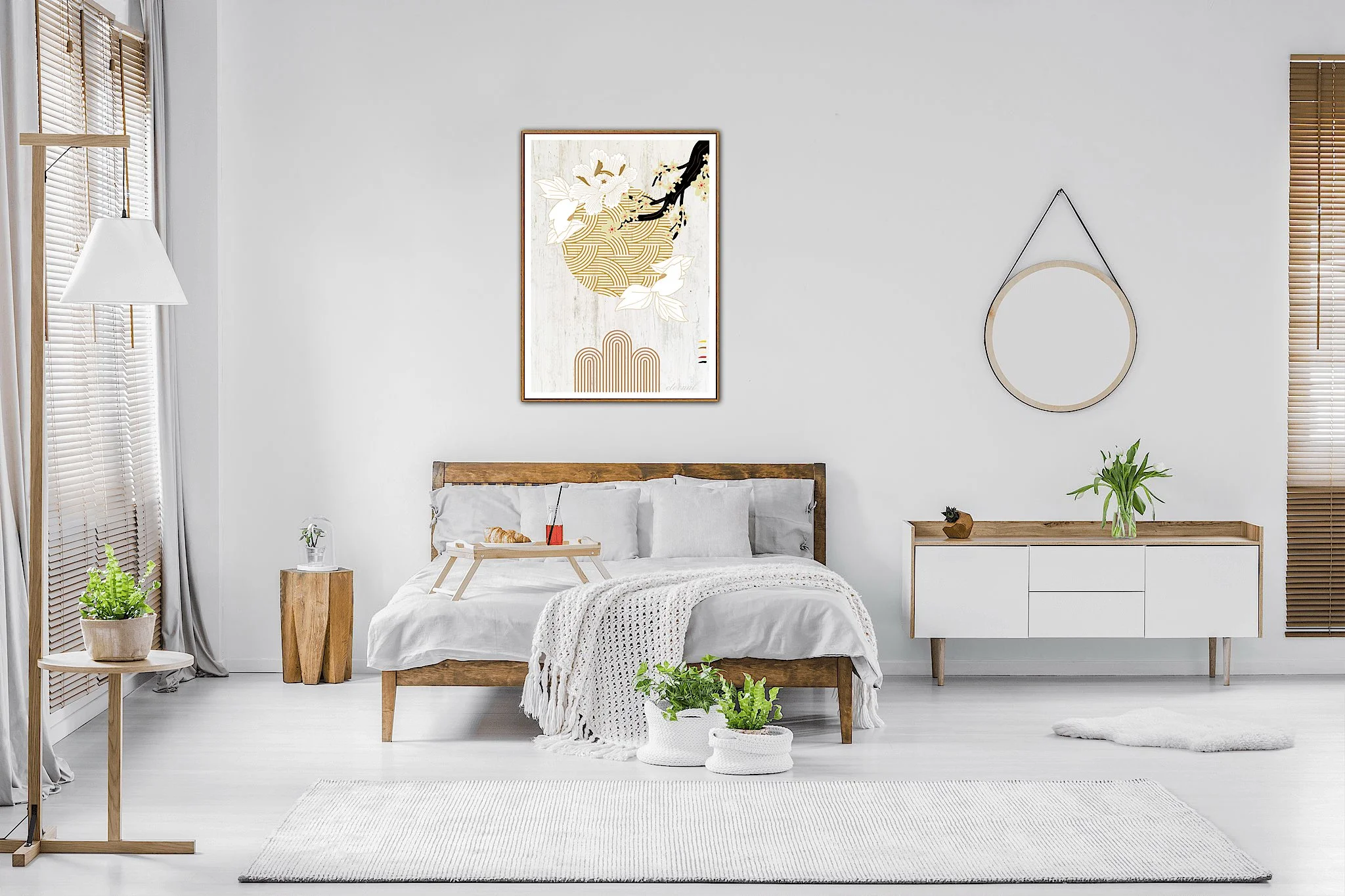 Oriental Cherry Blossom Zen Wall Art Print , Eternal Art & Design - Eternal Art & Design