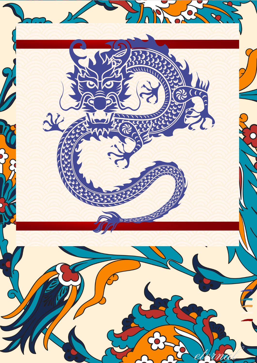 Dragon Oriental Wall Art Print, Eternal Art & Design - Eternal Art & Design