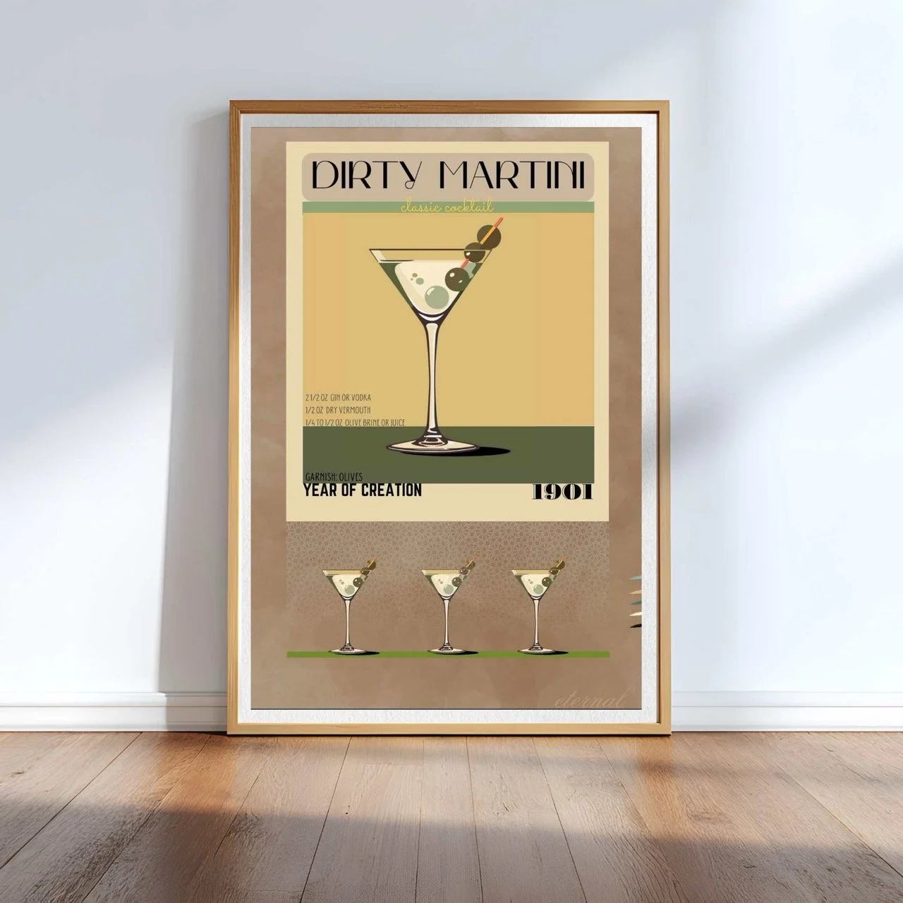 oak framed martini print I10083 Large cnr.jpeg
